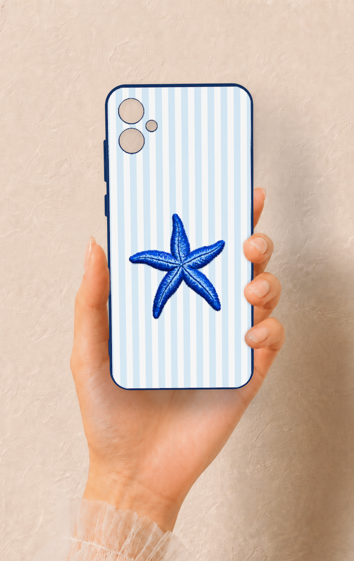 Samsung A05 Uyumlu Mavi Deniz Yıldızı Desenli Silikon Kılıf