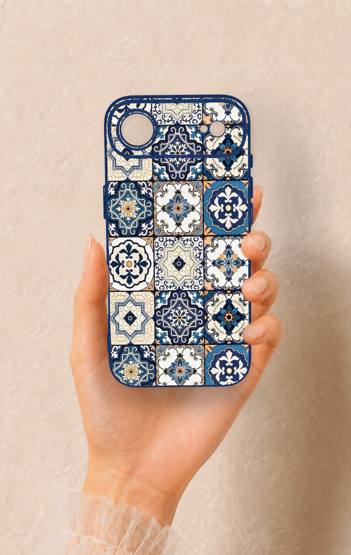 iPhone 17 Air Uyumlu Mozaik Çini Desenli Silikon Kılıf