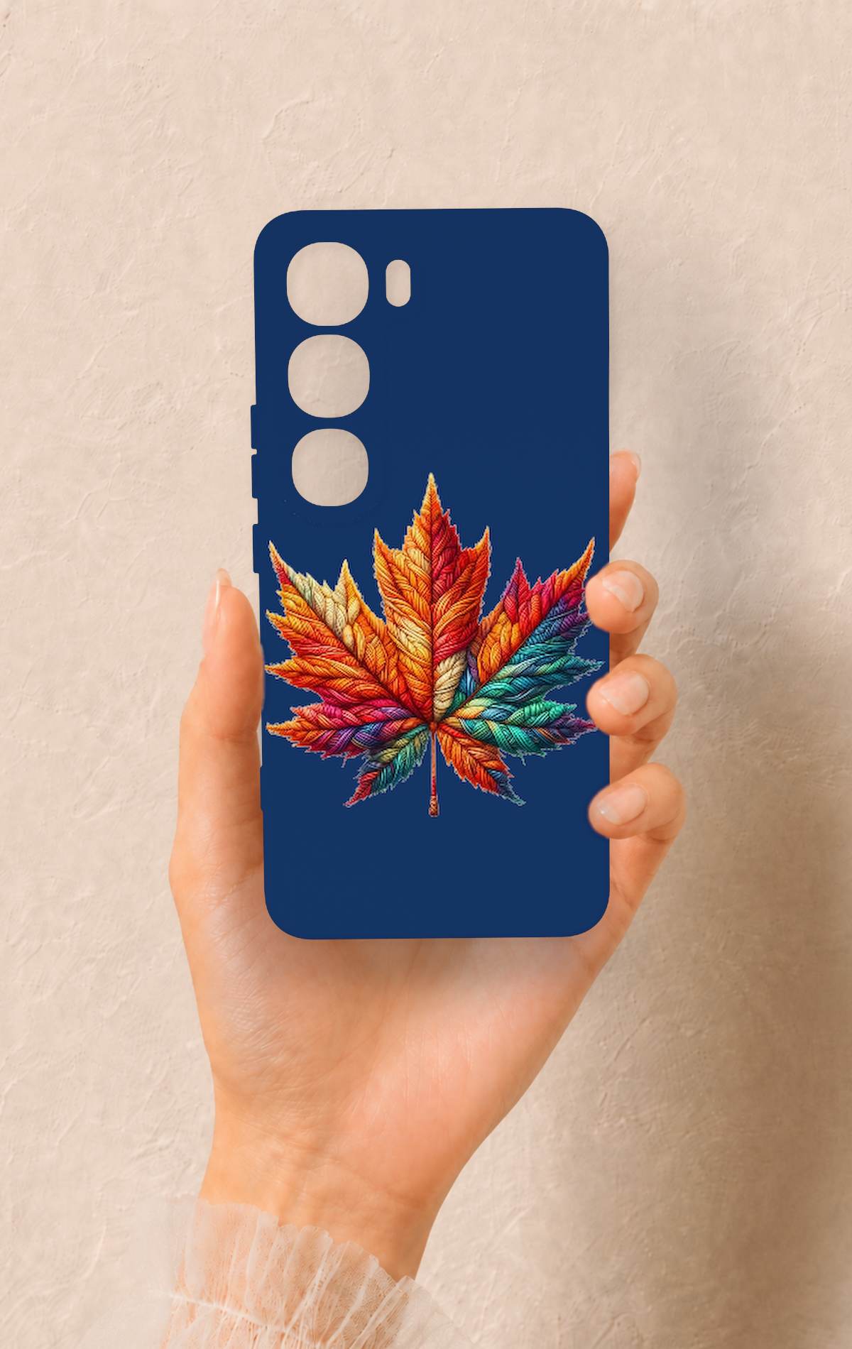 Vivo V40 Lite 5G Uyumlu Renkli Yaprak Desenli Silikon Kılıf