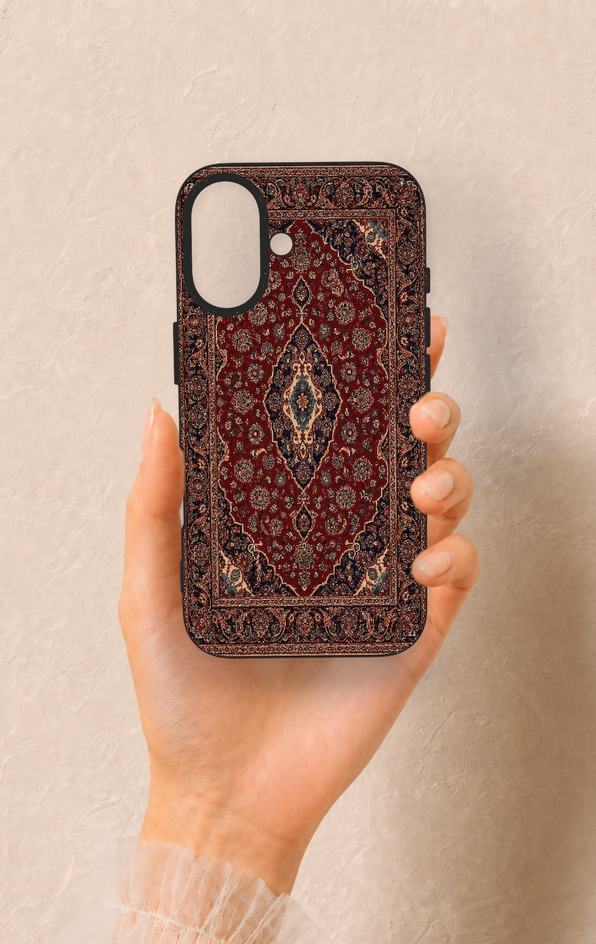 iPhone 16 Uyumlu Acem Halı Desenli Silikon Kılıf