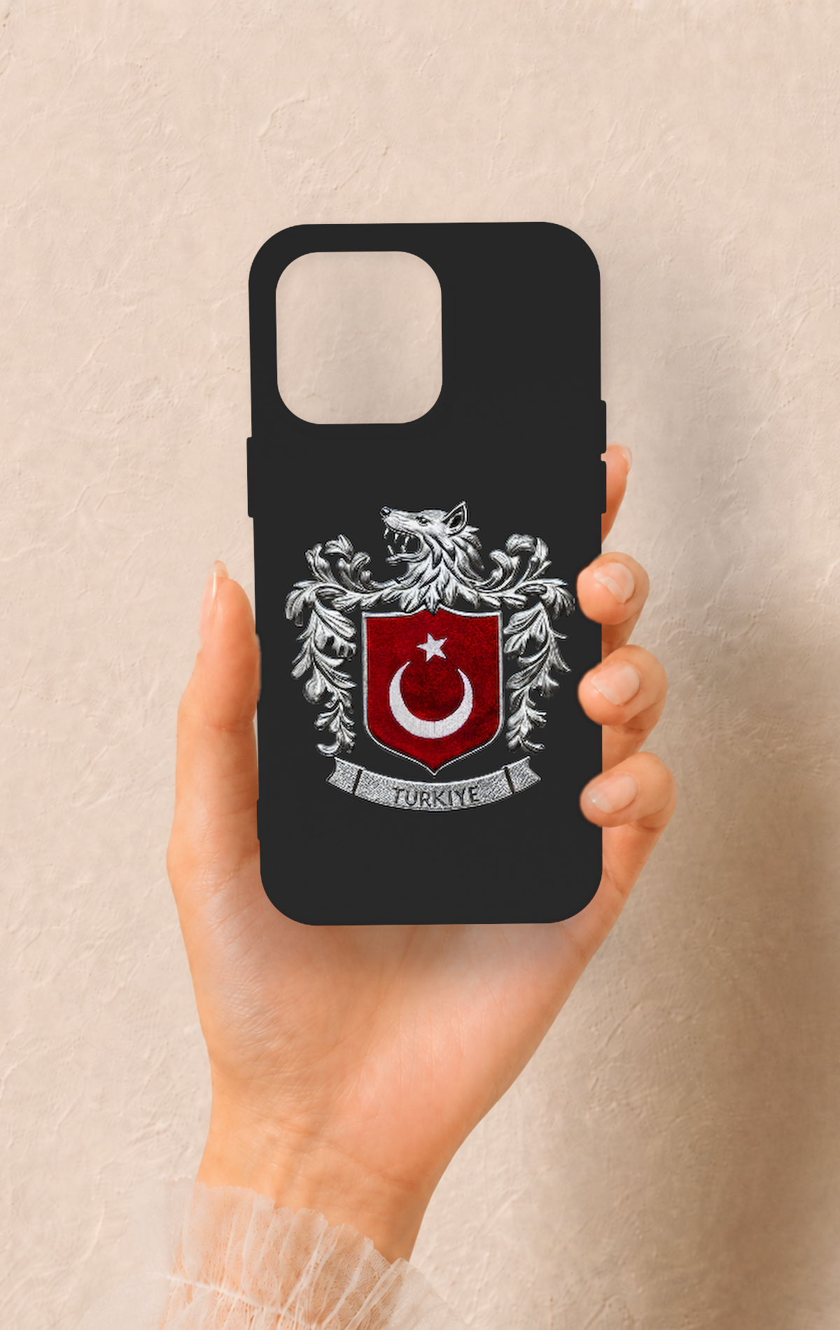 iPhone 15 Pro Max Uyumlu Türk Arma Desenli Silikon Kılıf