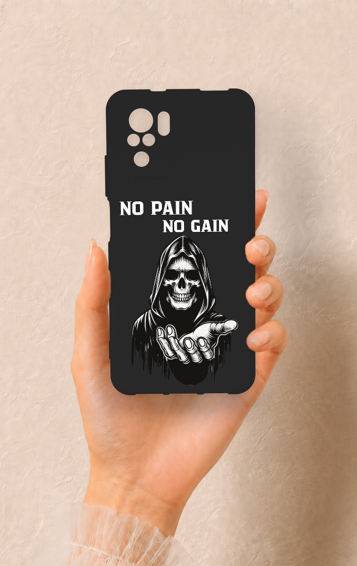 Redmi Note 10-10S Uyumlu No Pain No Gain Desenli Silikon Kılıf