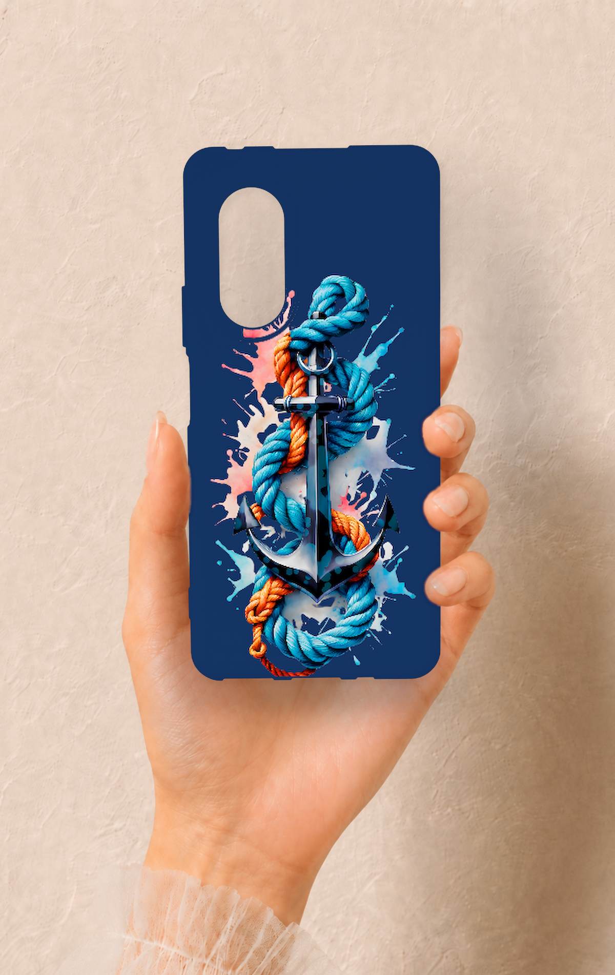 Huawei Nova 9Se Uyumlu Anchor Desenli Silikon Kılıf