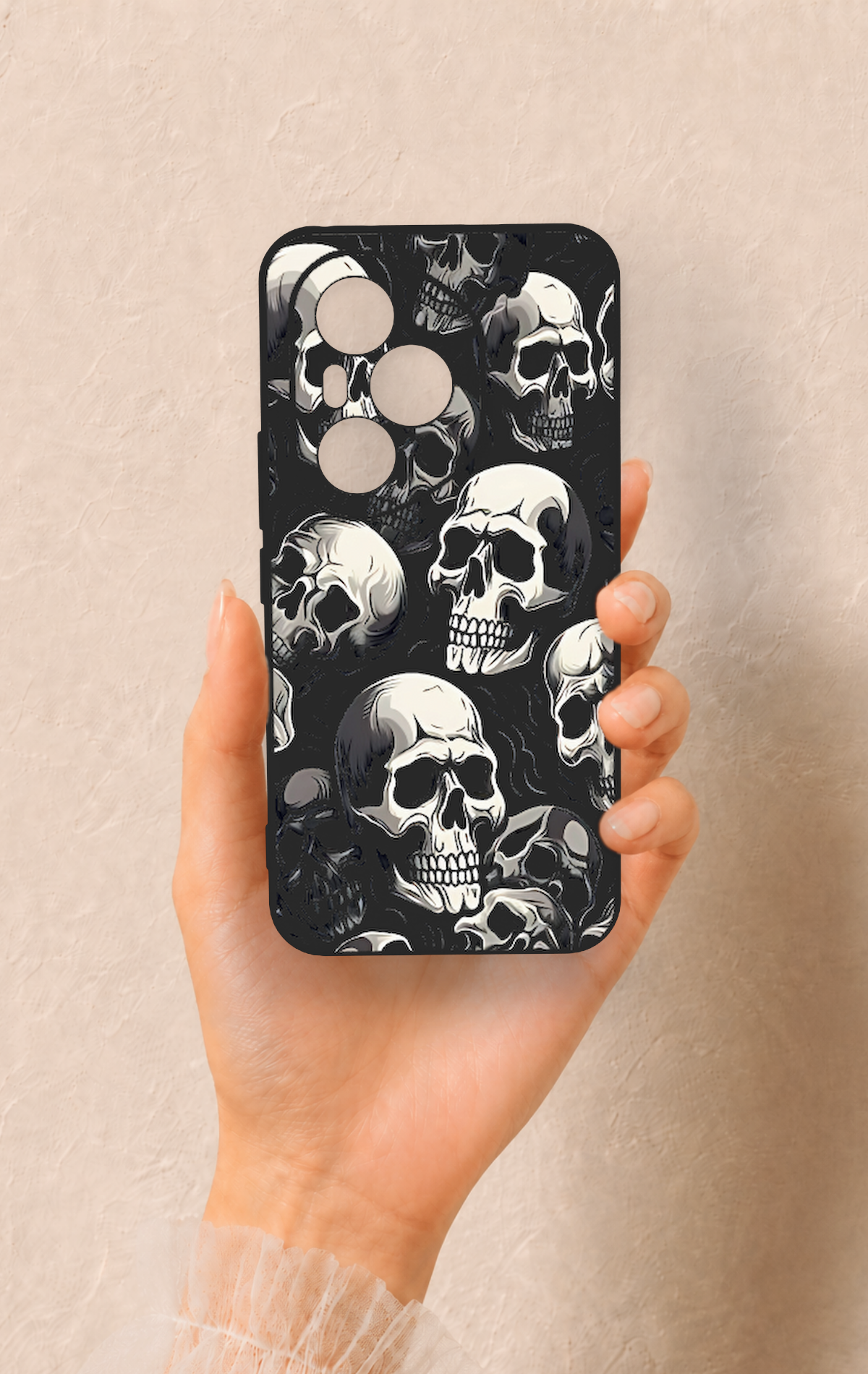 Honor 400 Pro Uyumlu Kuru Kafa Desenli Silikon Kılıf