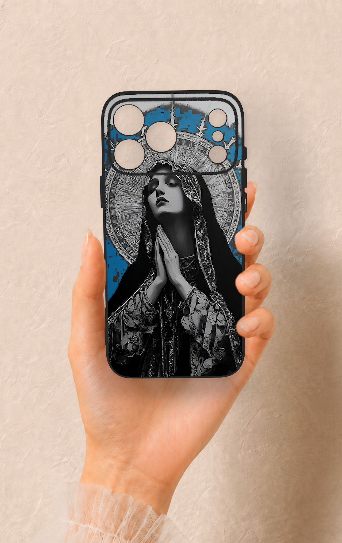 iPhone 17 Pro Max Uyumlu Rahibe Desenli Silikon Kılıf