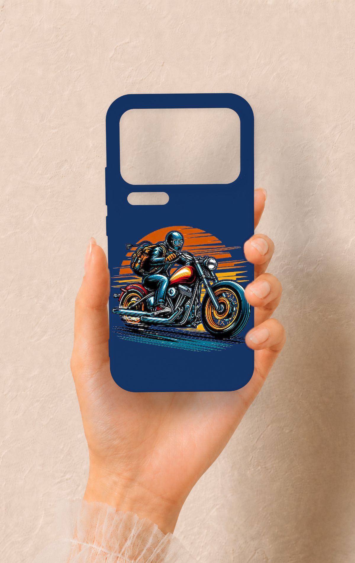 Mi 17 Pro Max Uyumlu Moto Rider Desenli Silikon Kılıf