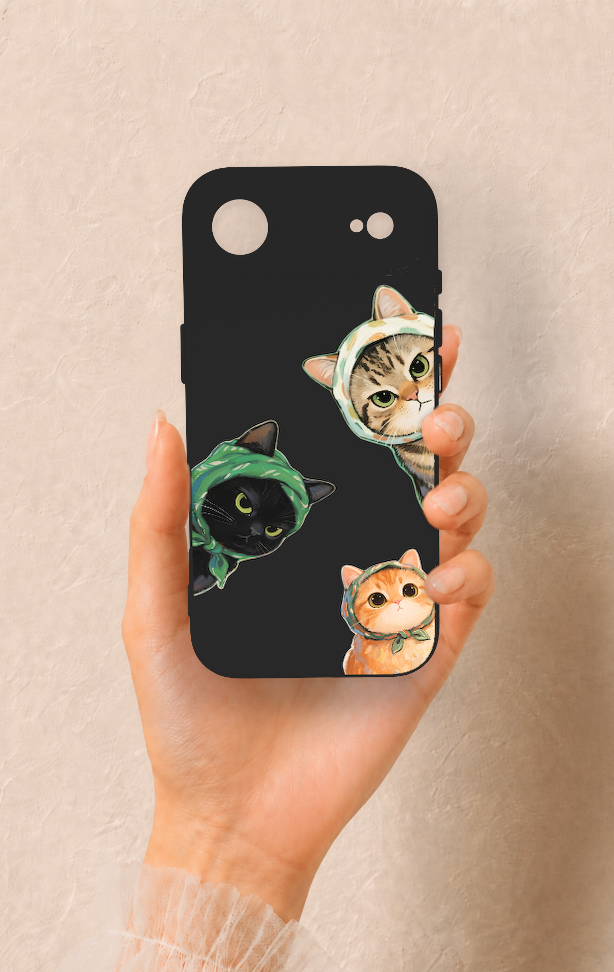 iPhone 17 Air Uyumlu Kedi Ekibi Desenli Silikon Kılıf