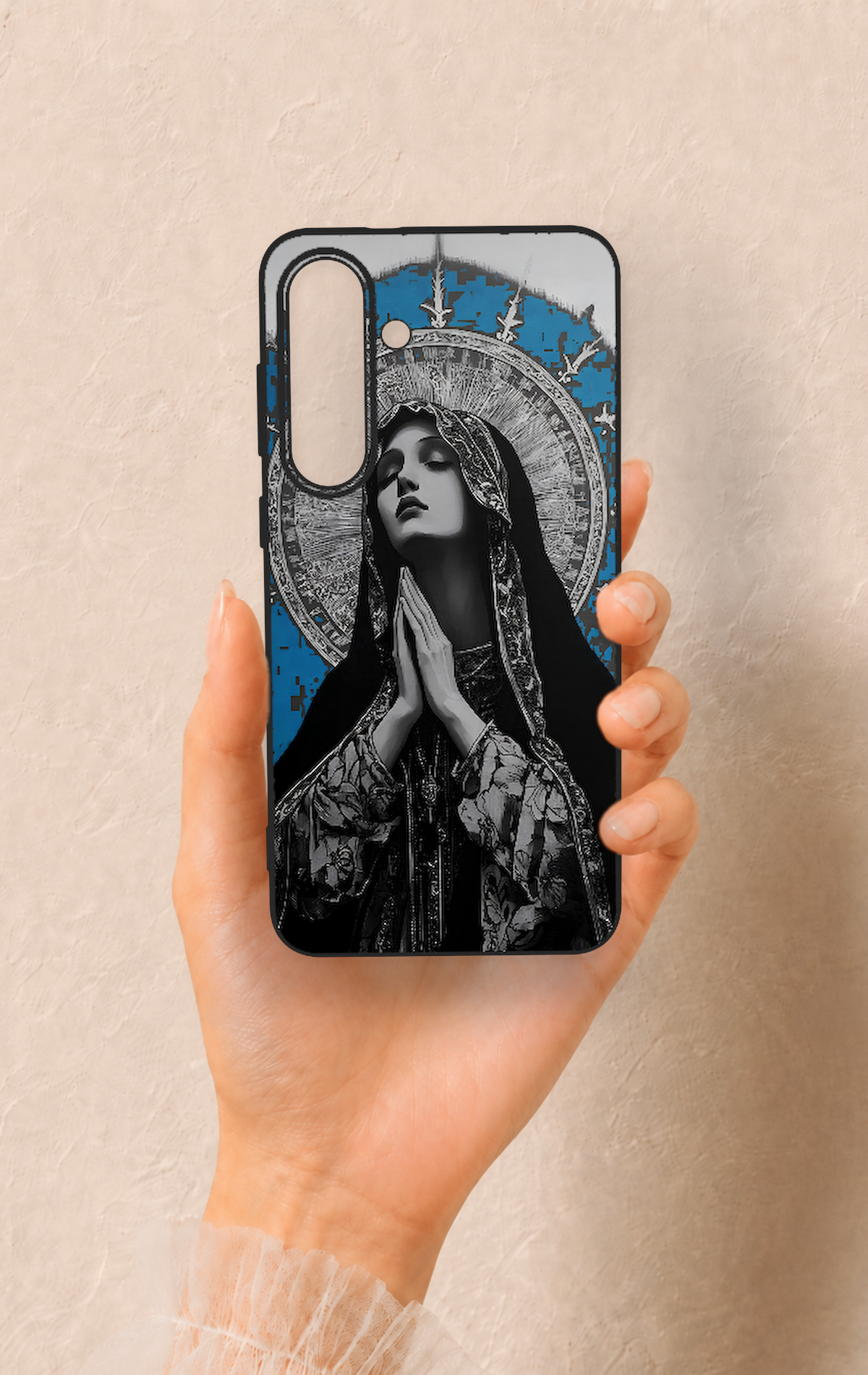 Samsung S25Fe Uyumlu Rahibe Desenli Silikon Kılıf