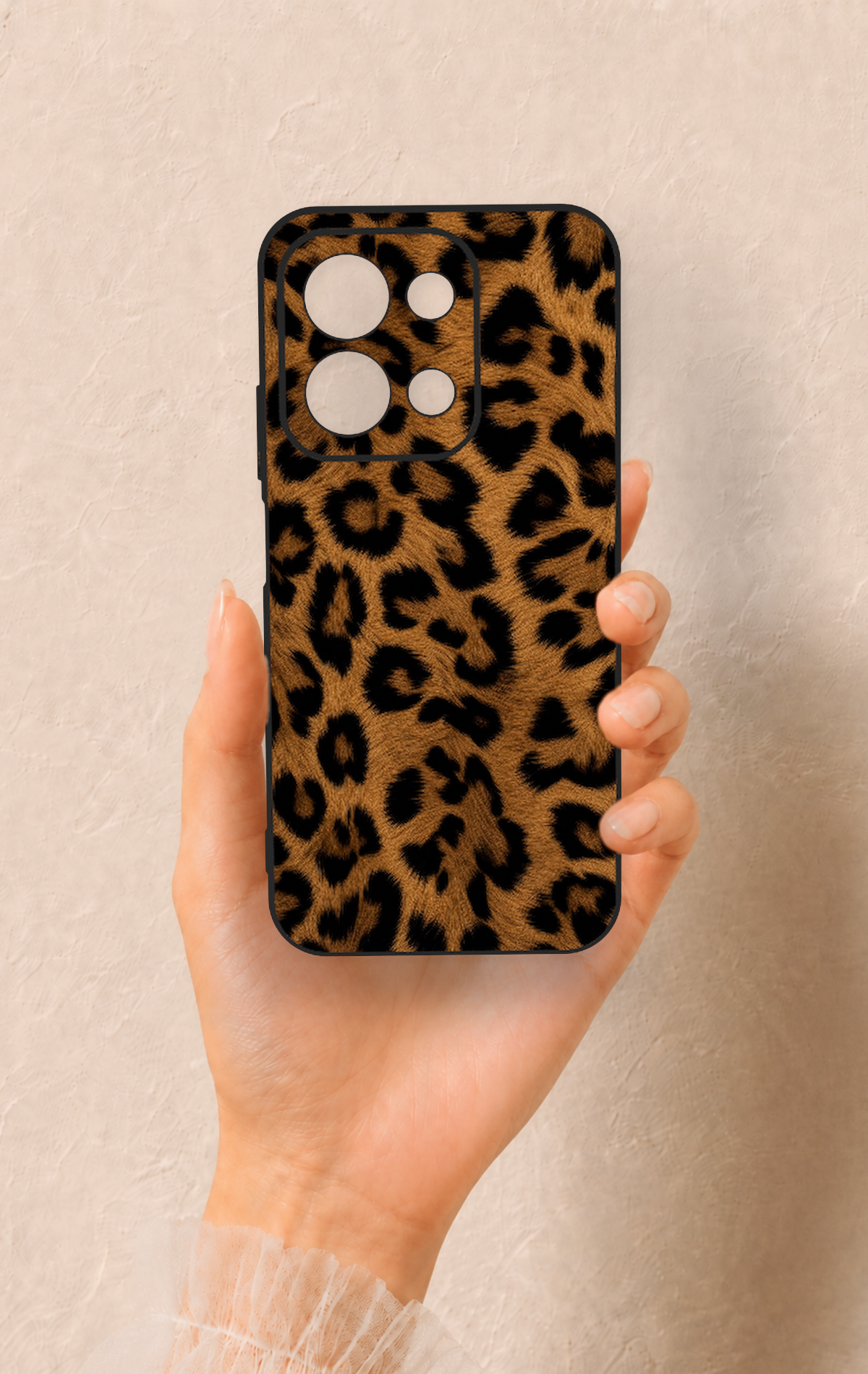 Redmi 15C 4G Uyumlu Koyu Leopar Deri Desenli Silikon Kılıf