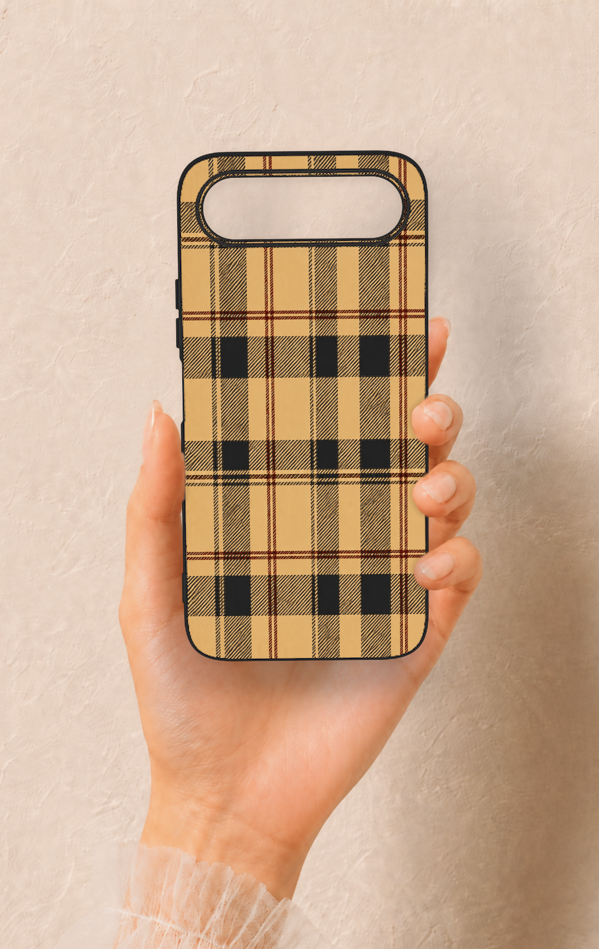 Tecno Spark 50 5G Uyumlu Burberry Ekose Desenli Silikon Kılıf