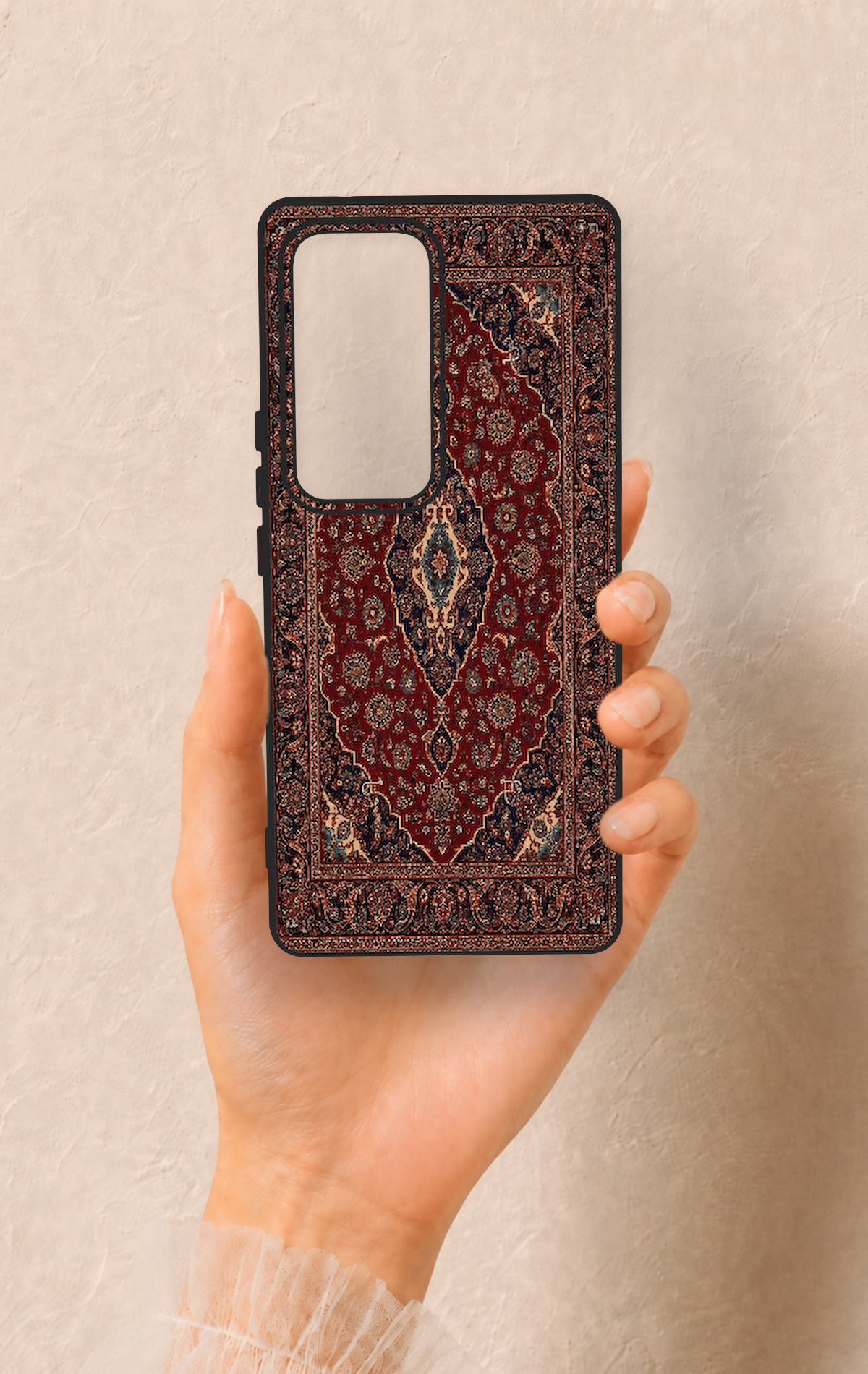 Vivo V30 Uyumlu Acem Halı Desenli Silikon Kılıf