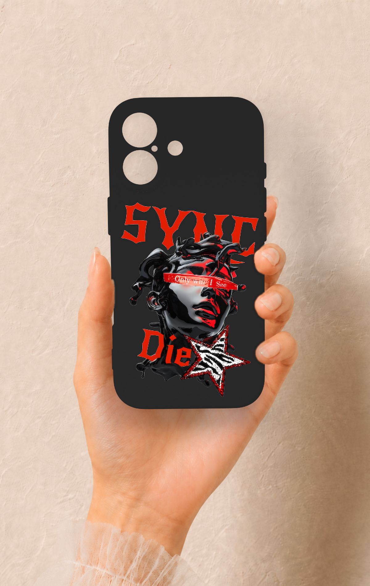 iPhone 17 Uyumlu Sync Die Desenli Silikon Kılıf