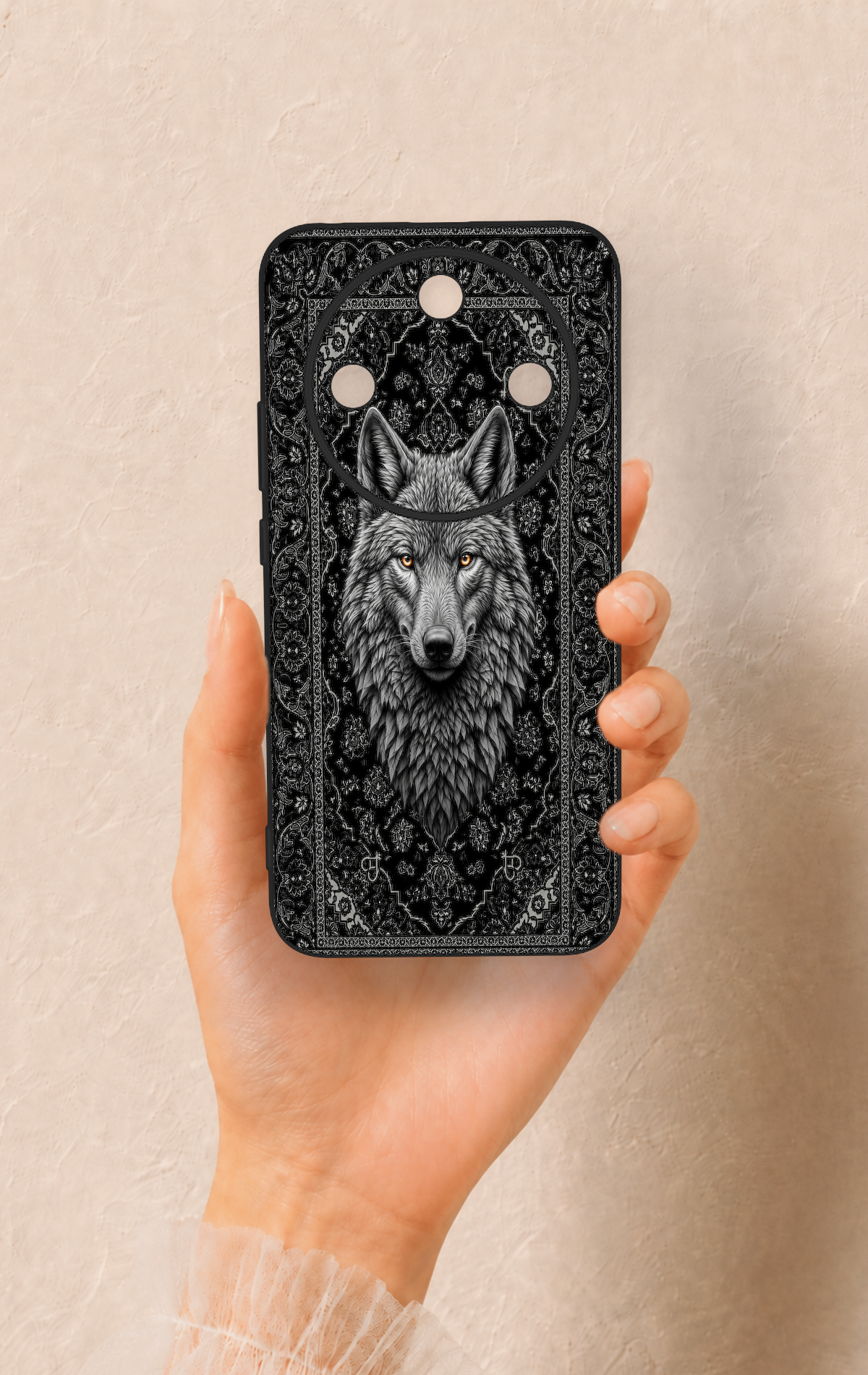 Honor Magic 8 Lite Uyumlu Etnik Kurt Desenli Silikon Kılıf