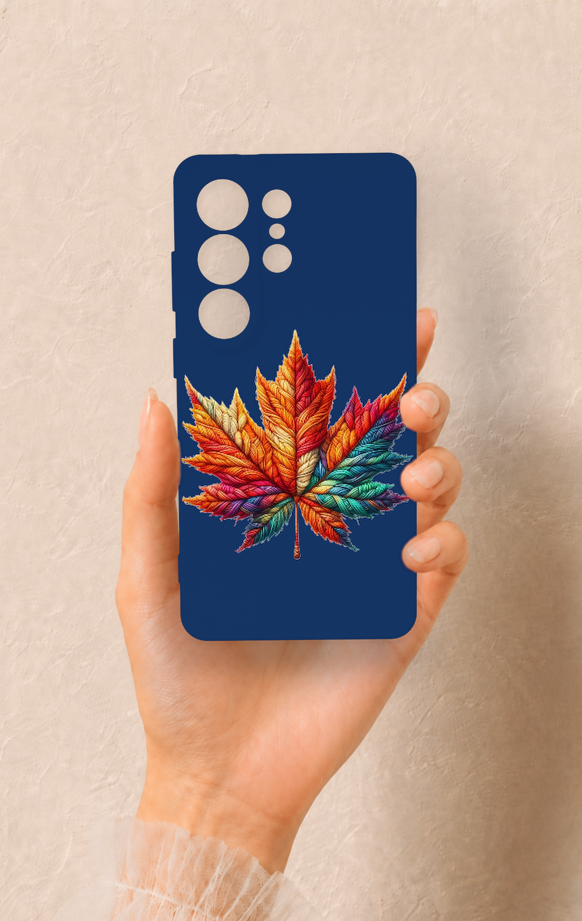 Samsung S26 Ultra Uyumlu Renkli Yaprak Desenli Silikon Kılıf