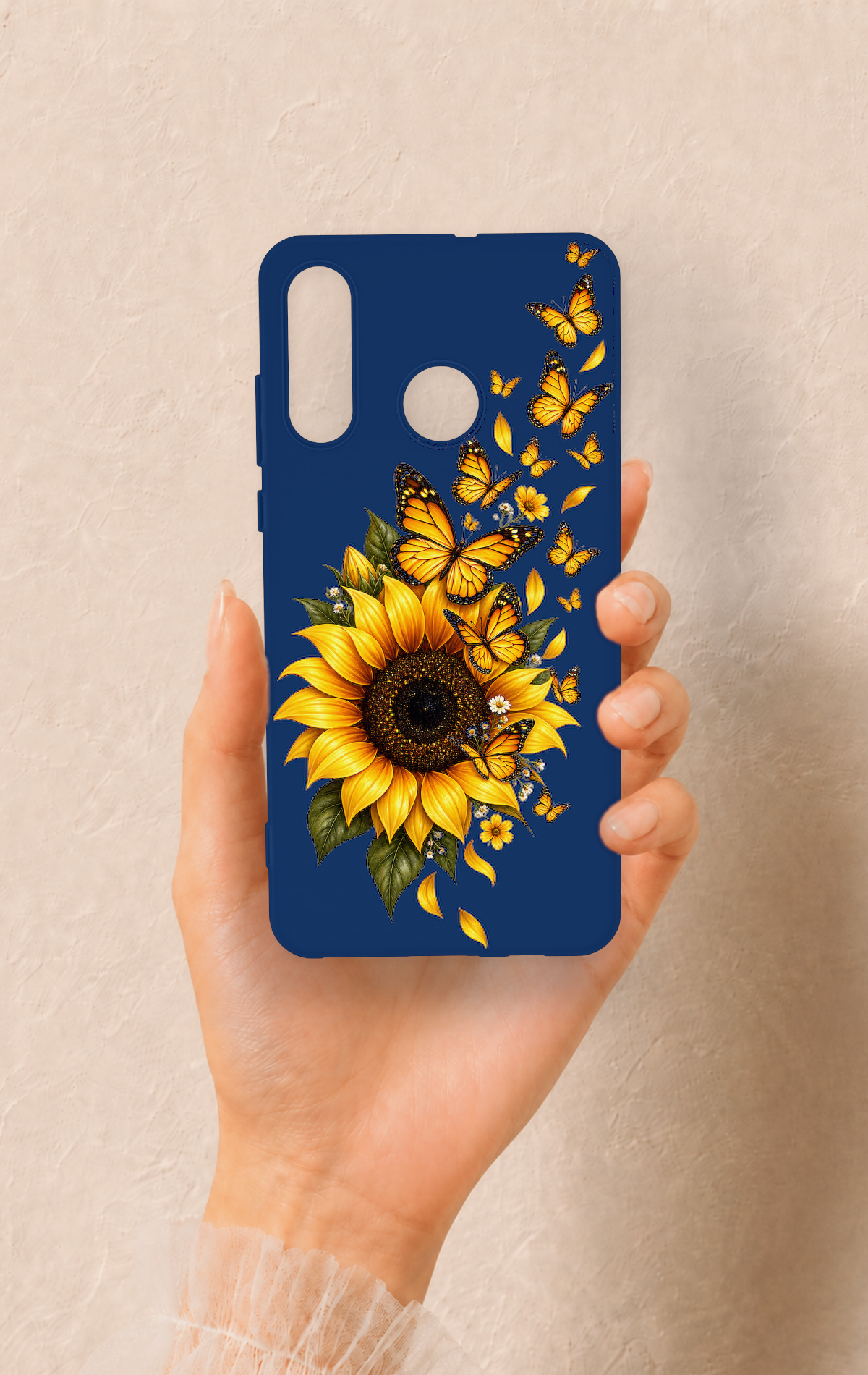 Huawei P30 Lite Uyumlu Ayçiçeği Desenli Silikon Kılıf