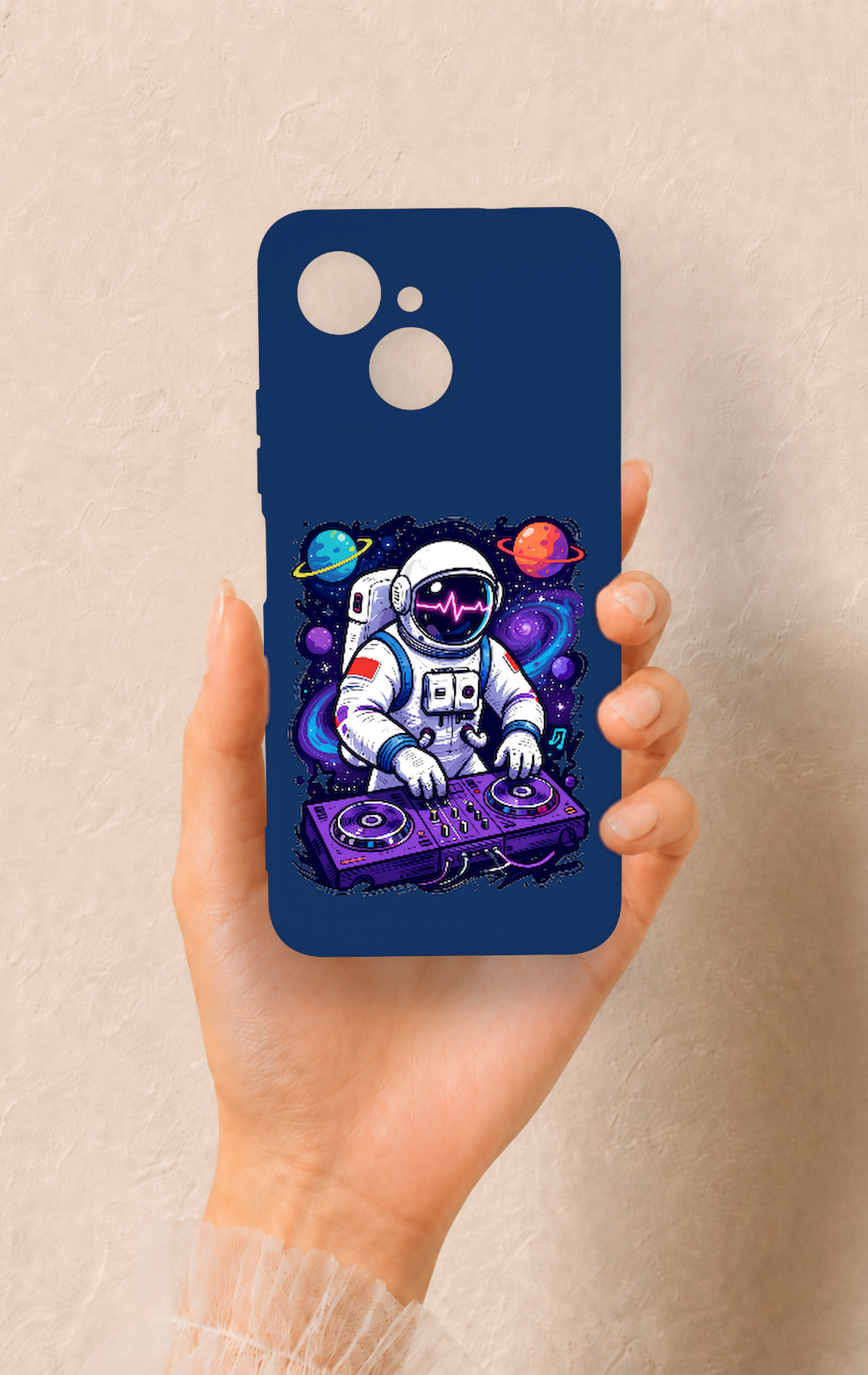 Tecno Spark 40C Uyumlu Astronot DJ Desenli Silikon Kılıf