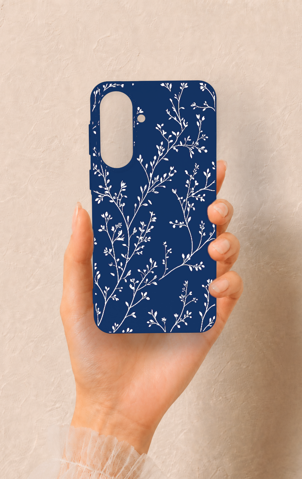 Samsung A37 Uyumlu İnce Yaprak Dalı Desenli Silikon Kılıf