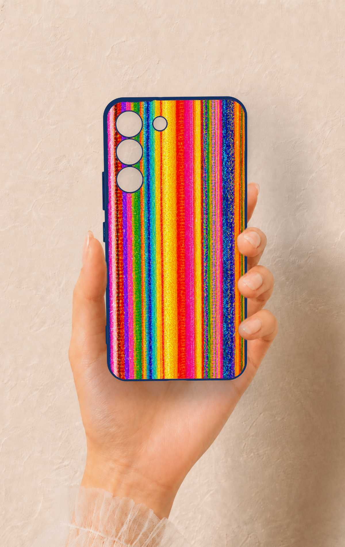 Samsung S22 Uyumlu Rengarenk Desenli Silikon Kılıf