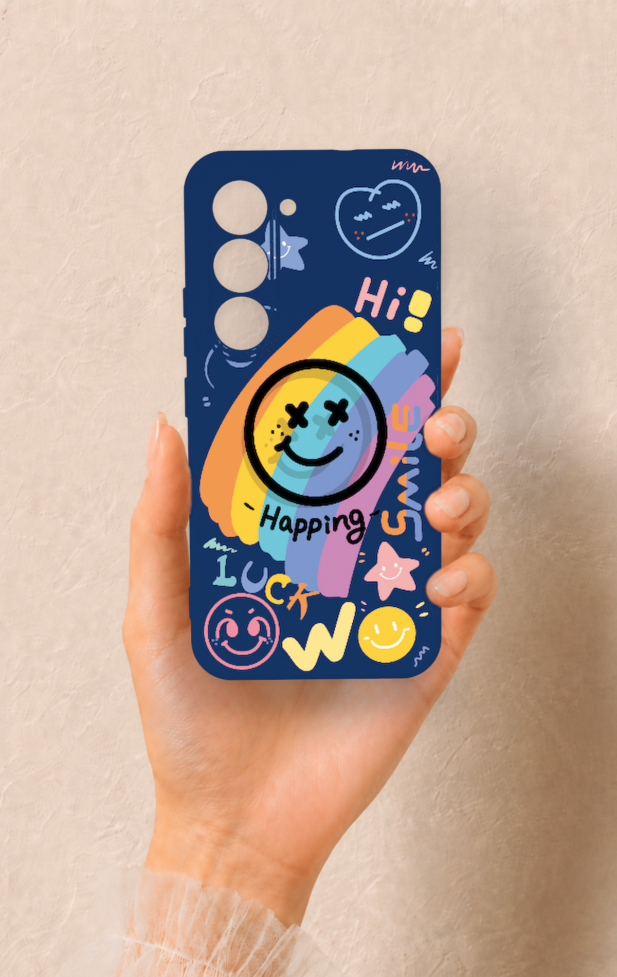 Tecno Spark 40 Pro Uyumlu Happing Smile Desenli Silikon Kılıf