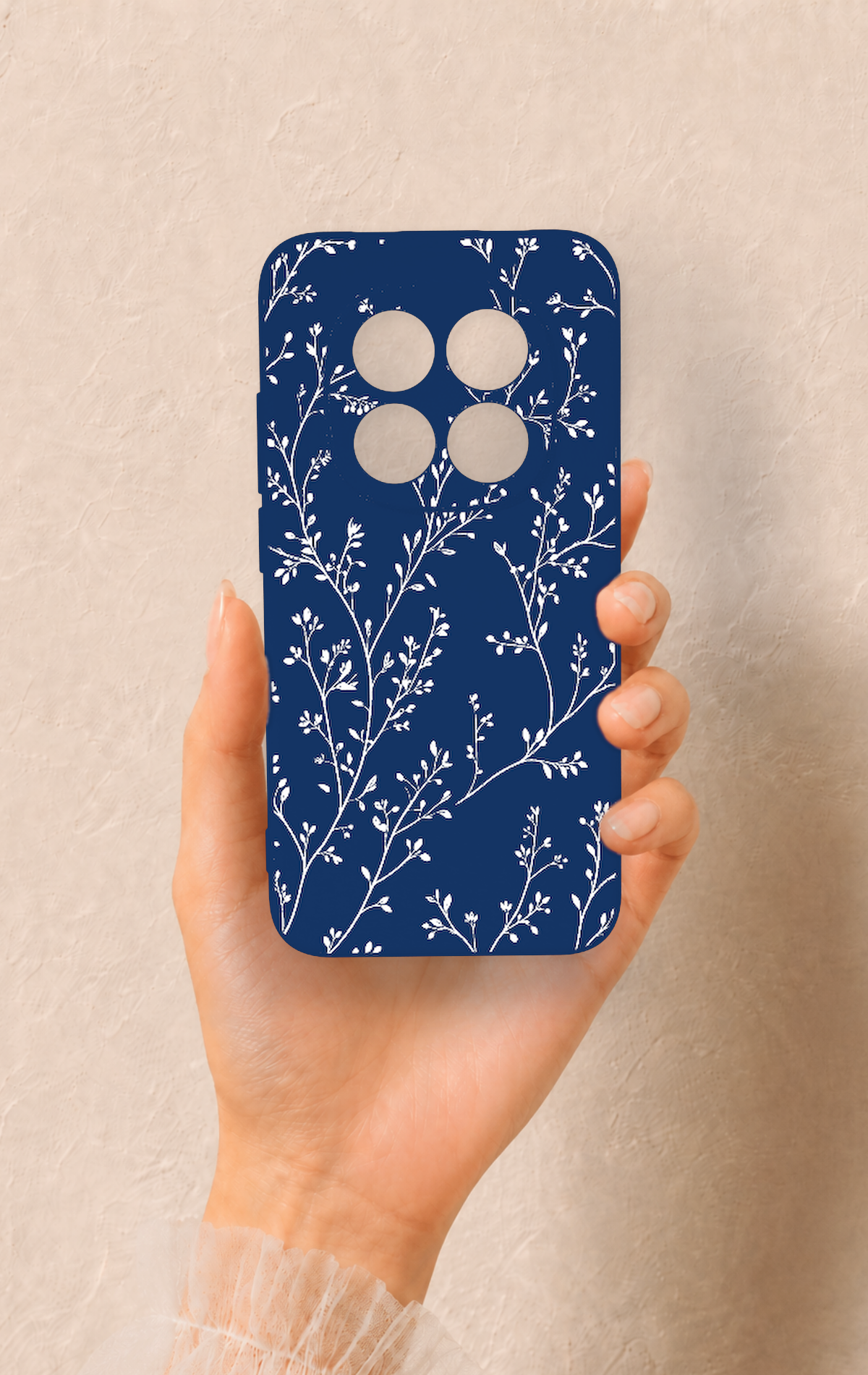Redmi Note 15 Pro 5G Uyumlu İnce Yaprak Dalı Desenli Silikon Kılıf