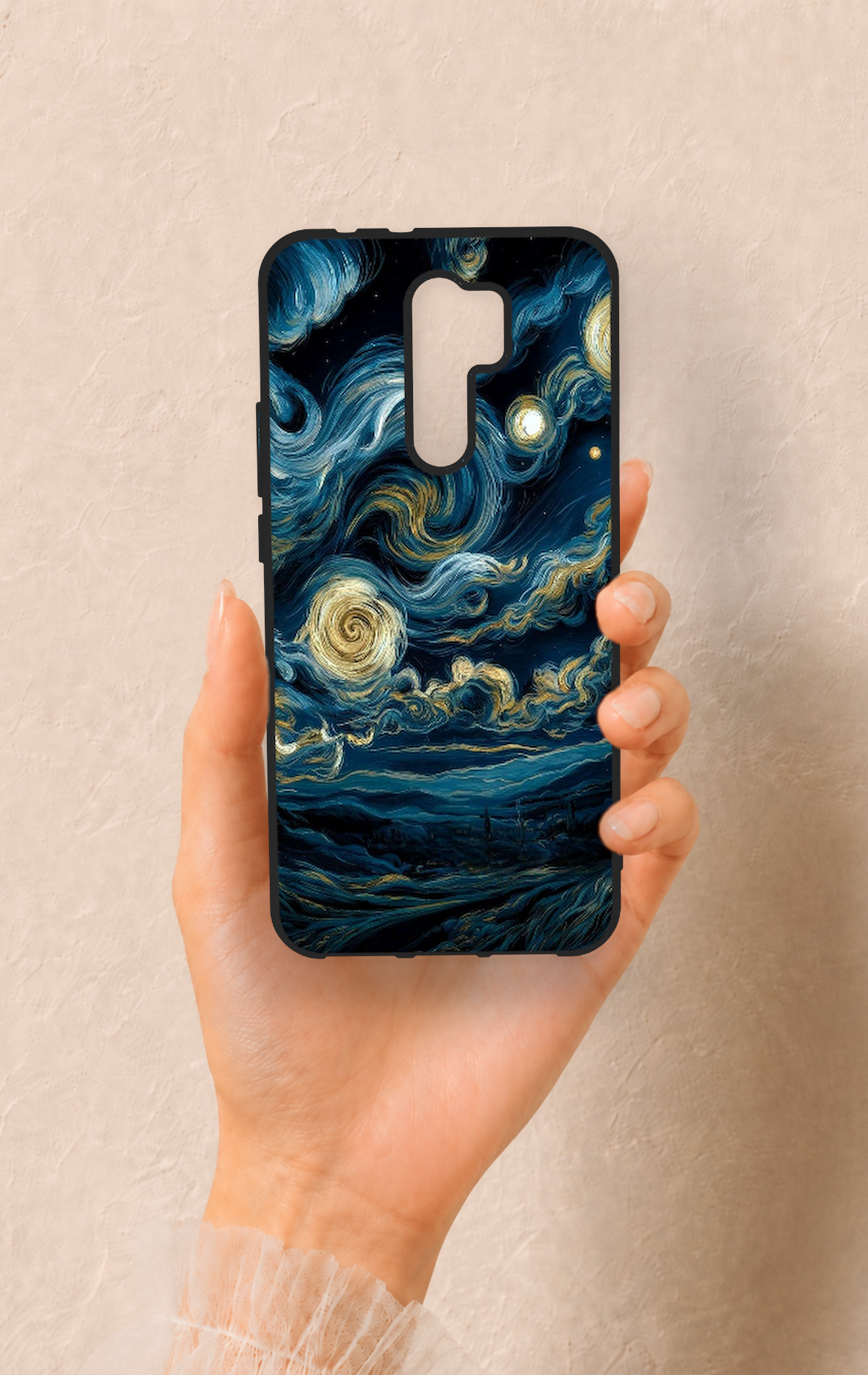 Redmi 9 Uyumlu Yıldızlı Gece Desenli Silikon Kılıf