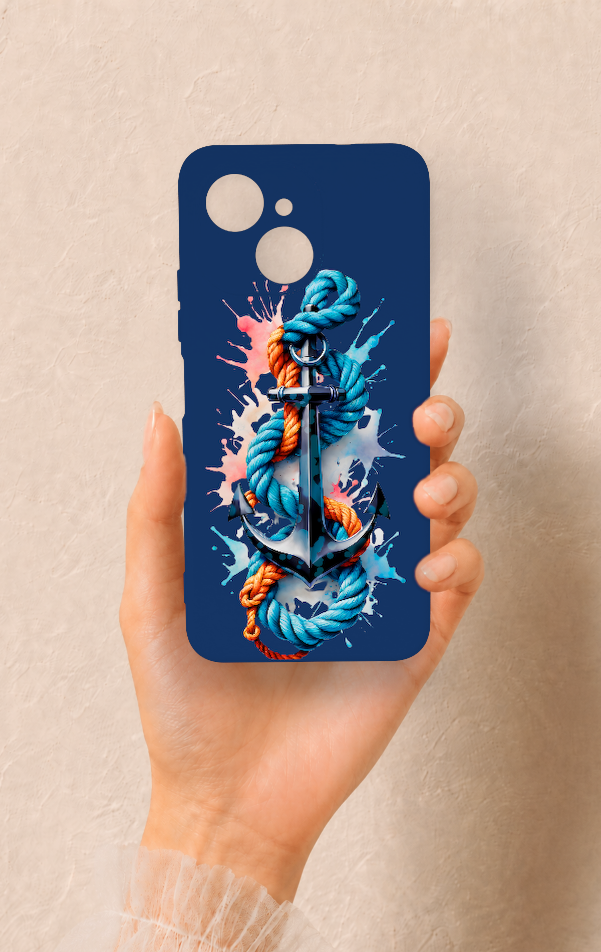 Tecno Spark 40C Uyumlu Anchor Desenli Silikon Kılıf