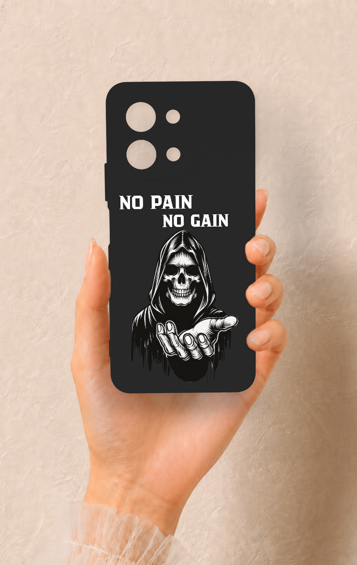 Vivo Y28 Uyumlu No Pain No Gain Desenli Silikon Kılıf