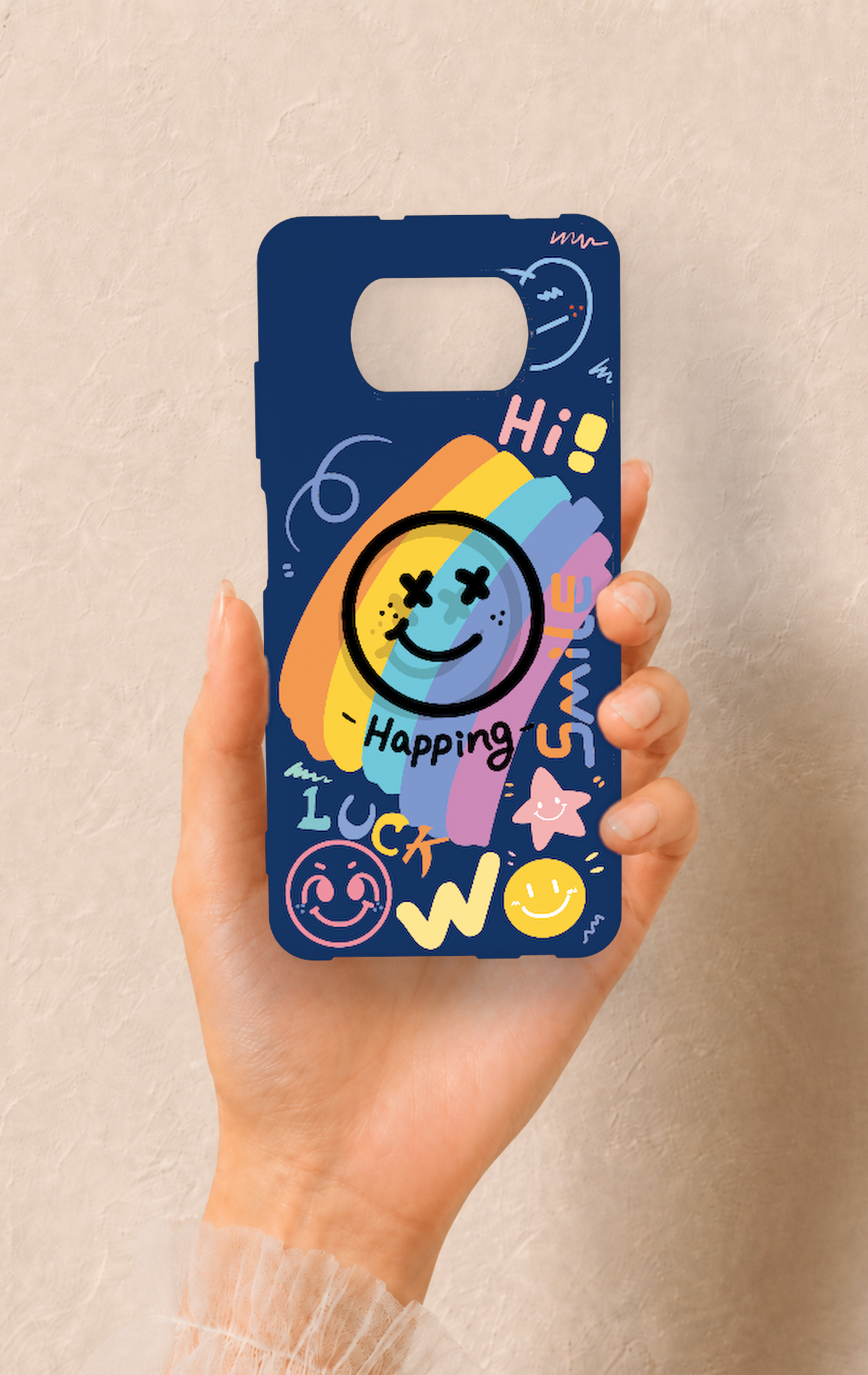 Poco X3 Uyumlu Happing Smile Desenli Silikon Kılıf