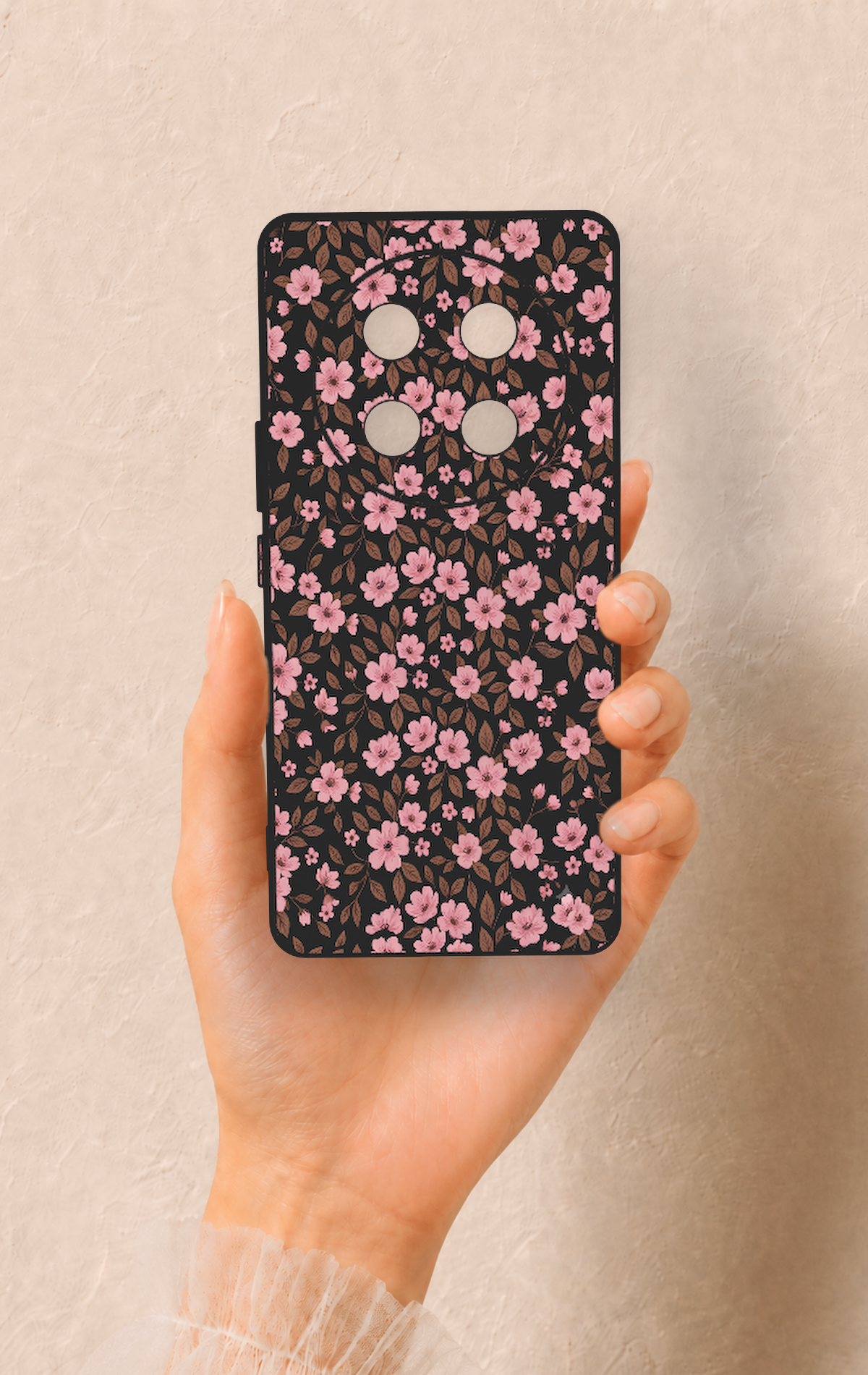 Honor Magic 7 Lite 5G Uyumlu Mini Pembe Çiçek Desenli Silikon Kılıf