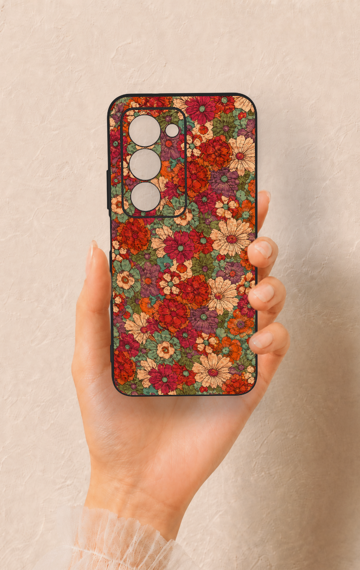 Redmi 15 5G Uyumlu Pastel Çiçek Bahçesi Desenli Silikon Kılıf