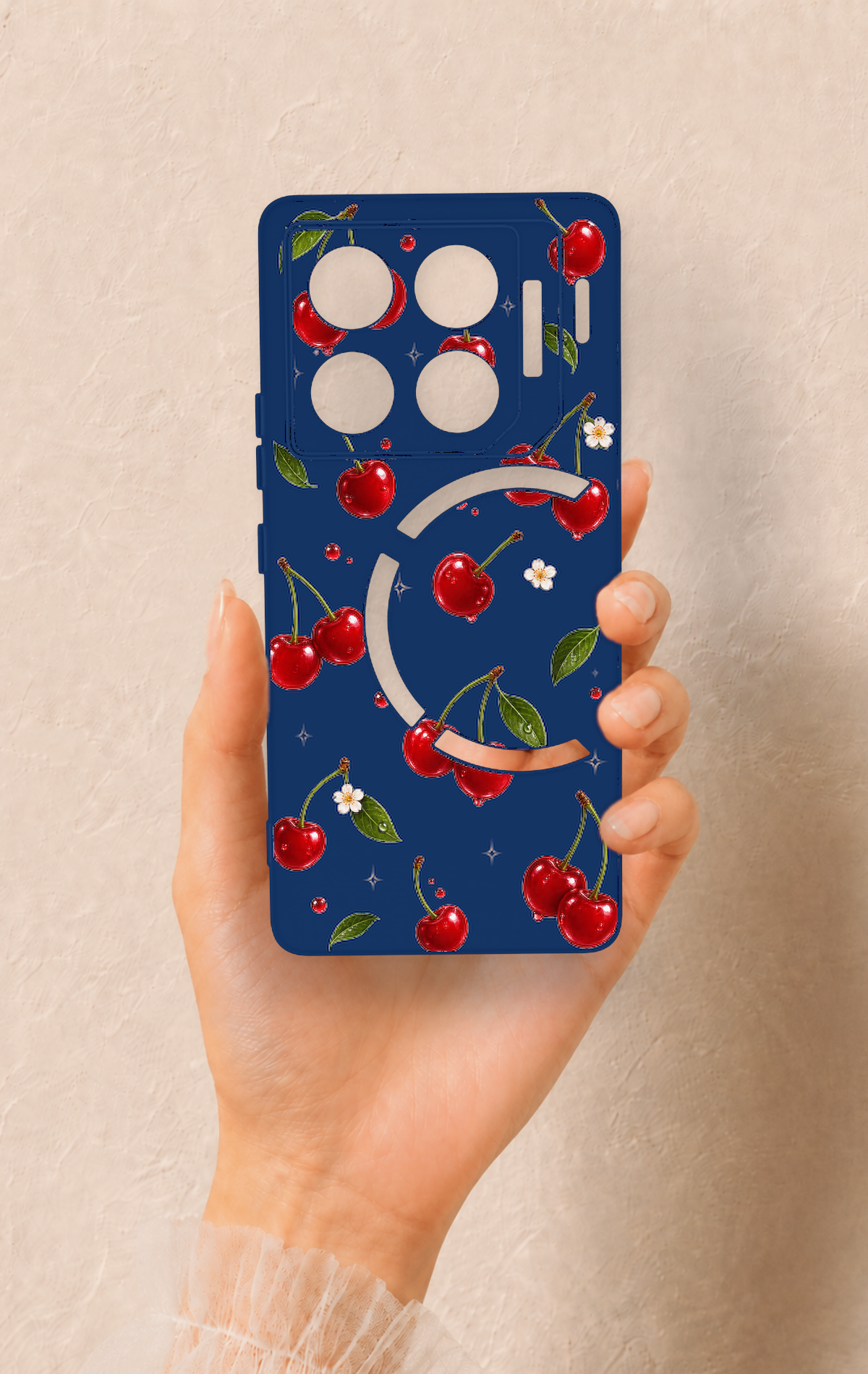 İnfinix Gt 20 Pro Uyumlu Kiraz Papatya Desenli Silikon Kılıf