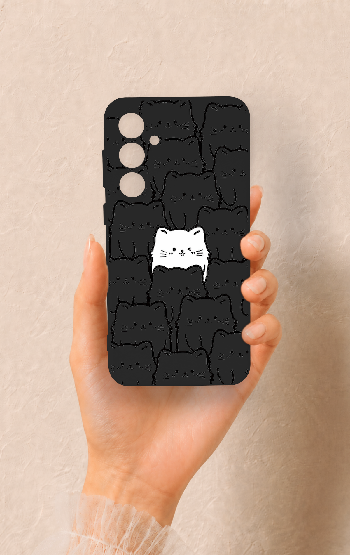 Samsung S23Fe Uyumlu Many Cats Desenli Silikon Kılıf