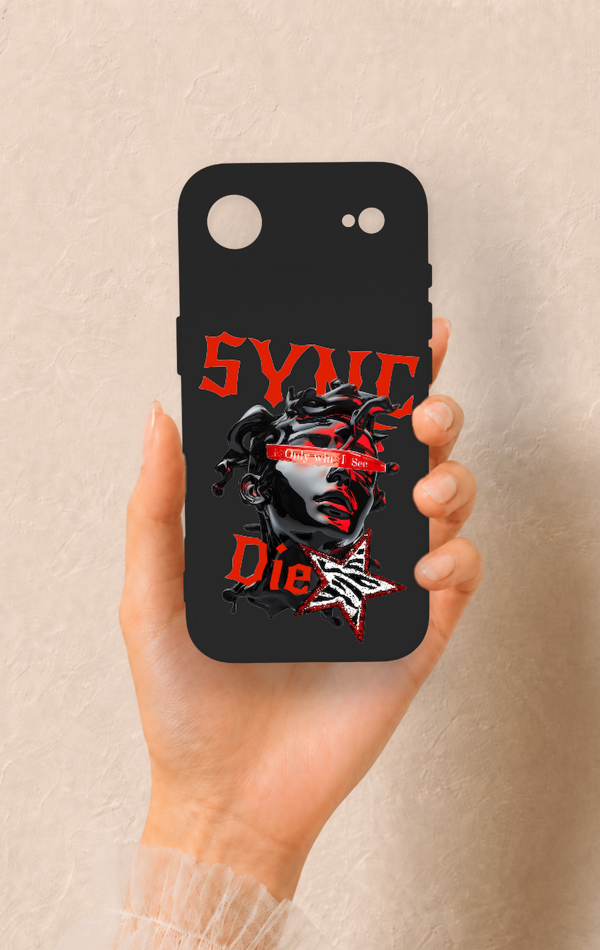 iPhone 17 Air Uyumlu Sync Die Desenli Silikon Kılıf