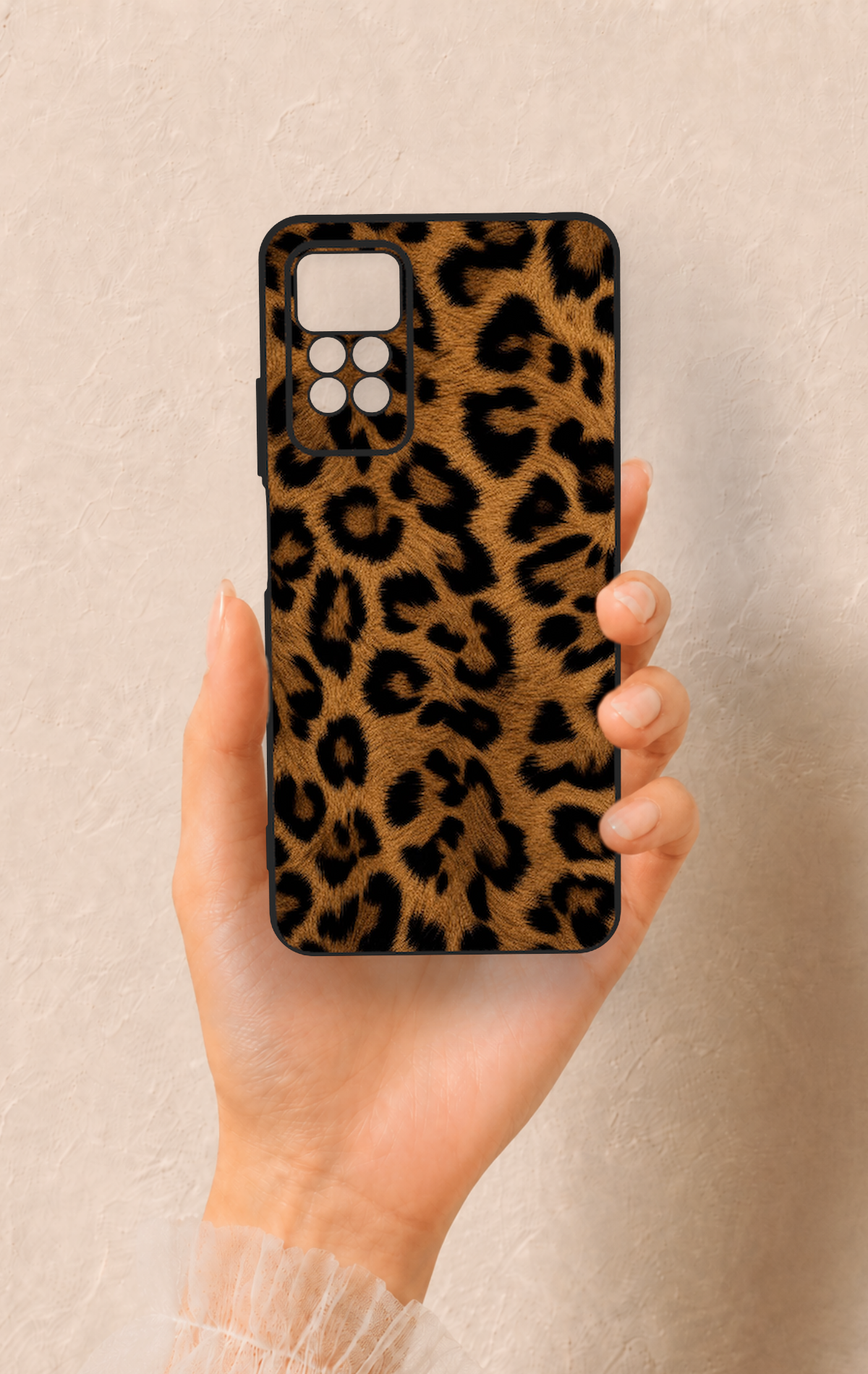 Redmi Note 11 Pro 4G Uyumlu Koyu Leopar Deri Desenli Silikon Kılıf