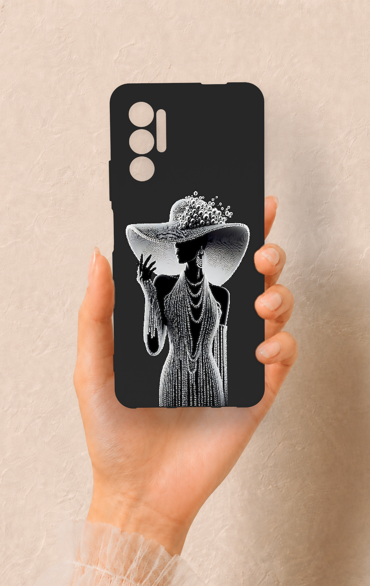 Tecno Pova 3 Uyumlu Lady Desenli Silikon Kılıf