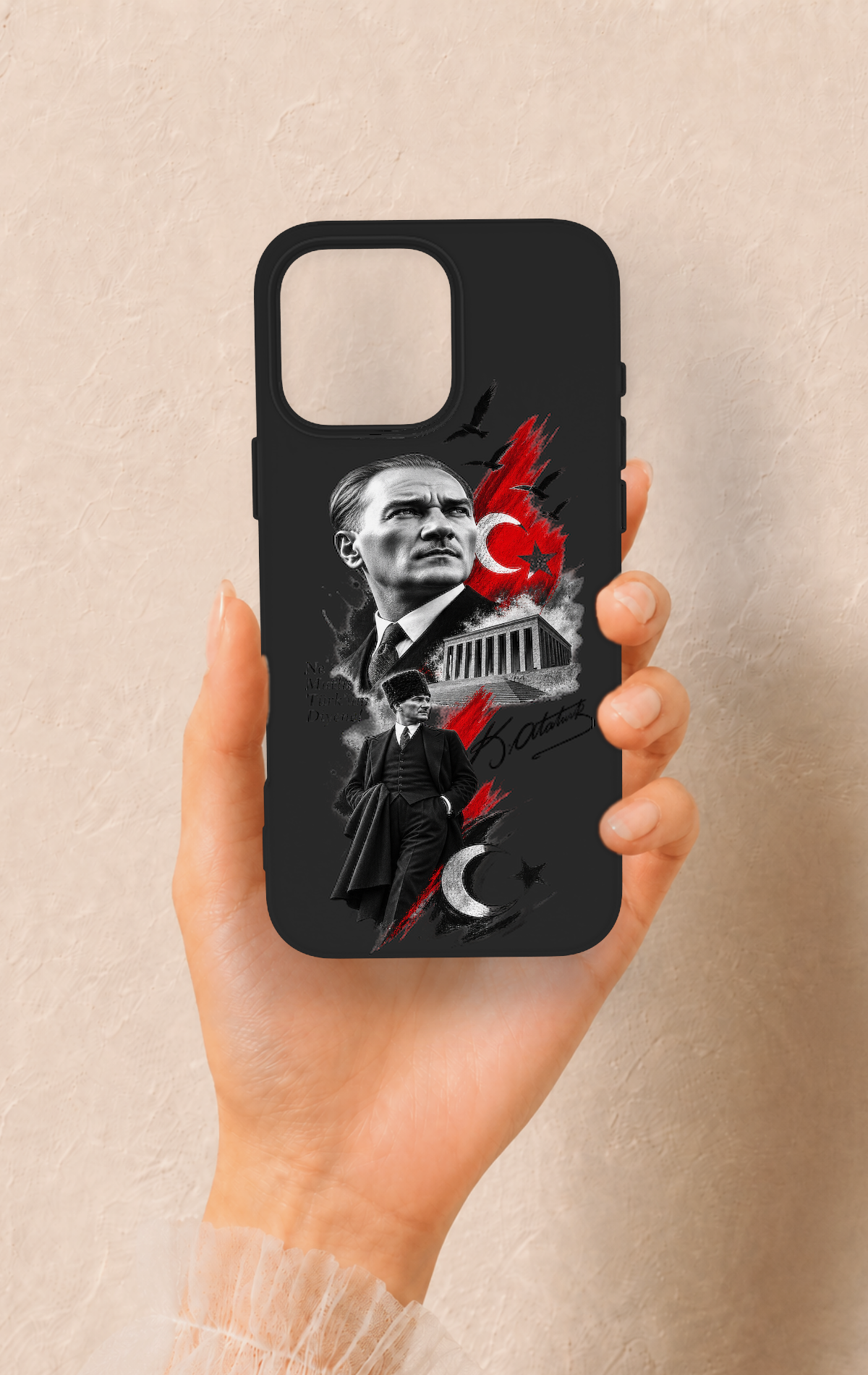 iPhone 16 Pro Max Uyumlu Atatürk Anıtkabir Desenli Silikon Kılıf