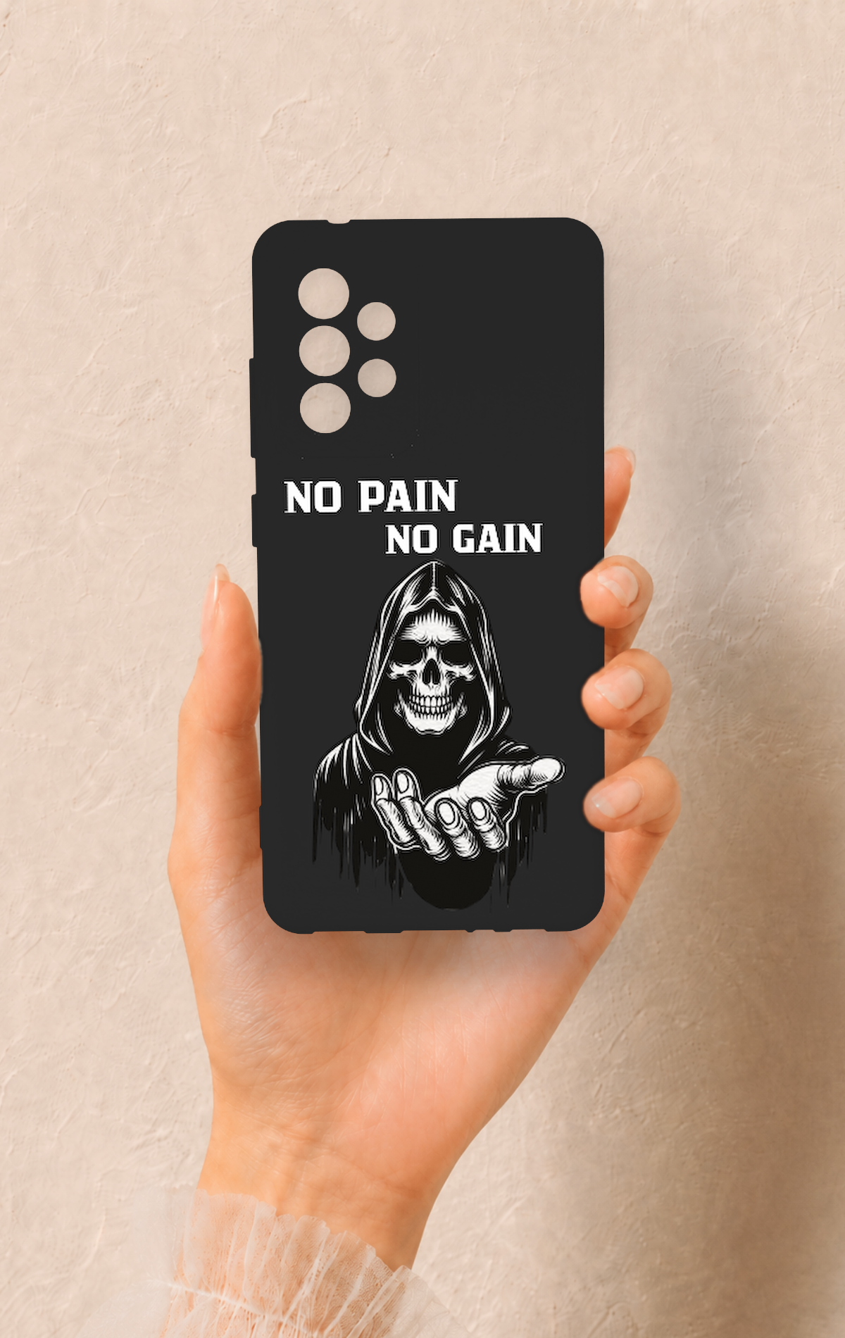 Samsung A52 Uyumlu No Pain No Gain Desenli Silikon Kılıf