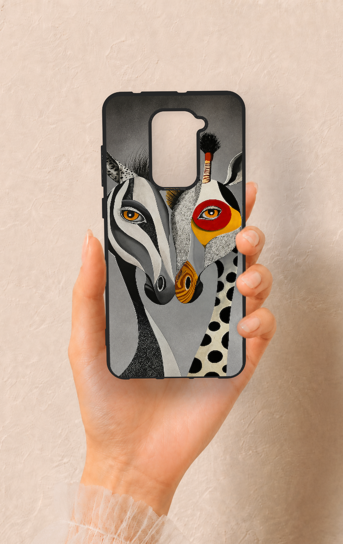 Redmi Note 9 Uyumlu Zebra ve Zürafa Desenli Silikon Kılıf