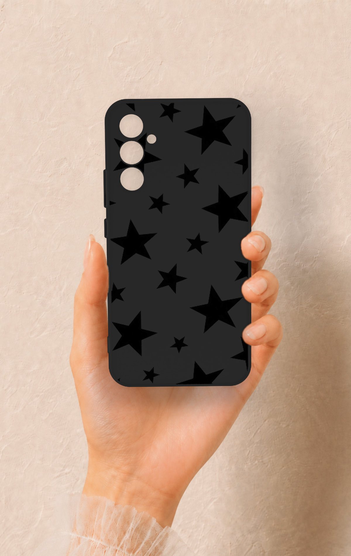 Samsung A34 Uyumlu Siyah Star Desenli Silikon Kılıf