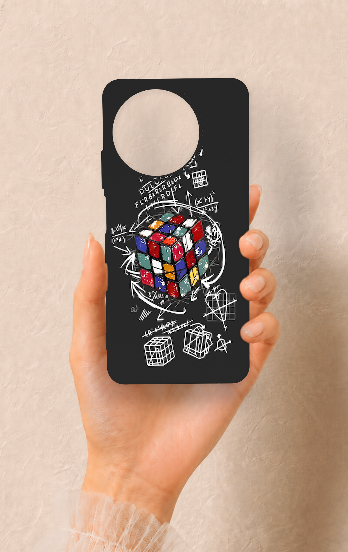 Realme 11 Uyumlu Rubik Küb Desenli Silikon Kılıf