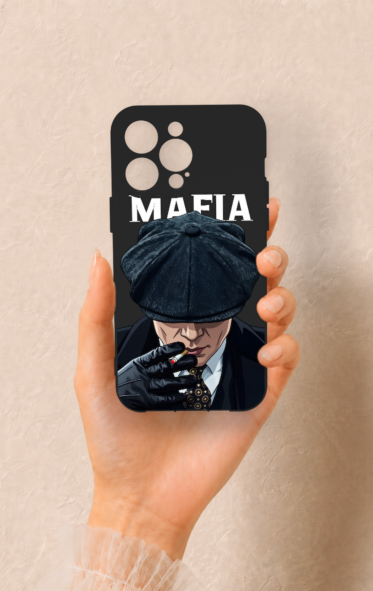iPhone 14 Pro Max Uyumlu MAFIA Desenli Silikon Kılıf
