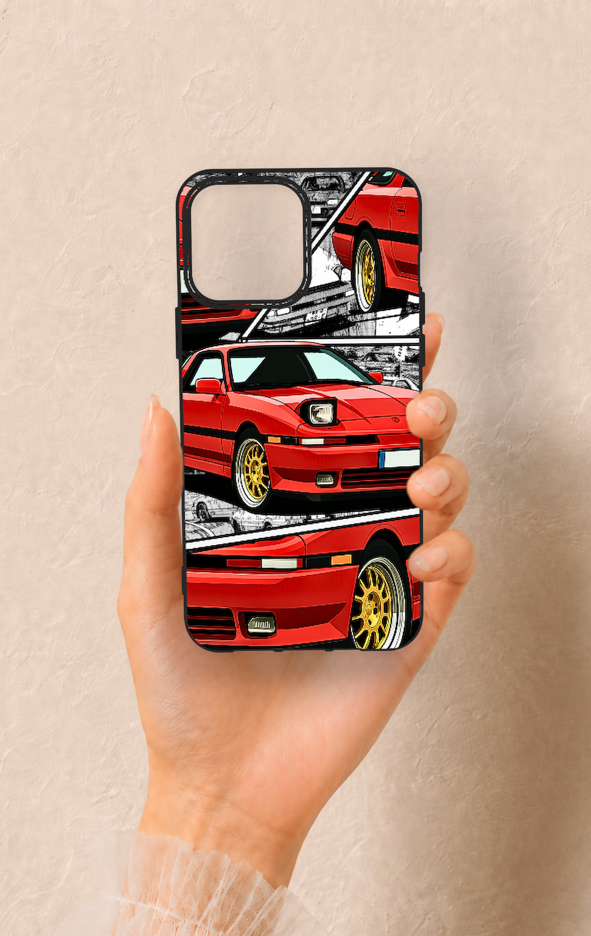 iPhone 13 Pro Max Uyumlu Kırmızı Supra Desenli Silikon Kılıf