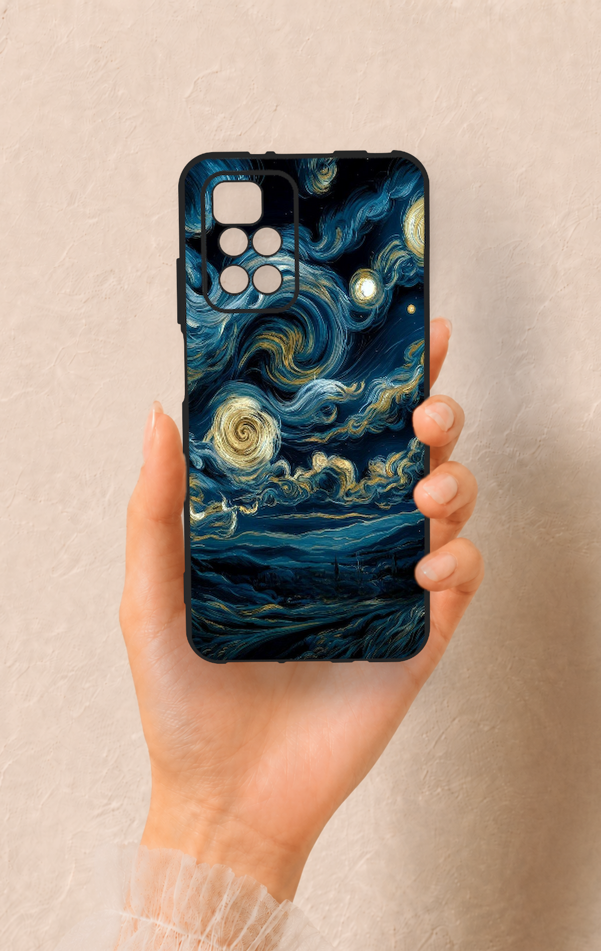 Redmi 10 2022 Uyumlu Yıldızlı Gece Desenli Silikon Kılıf
