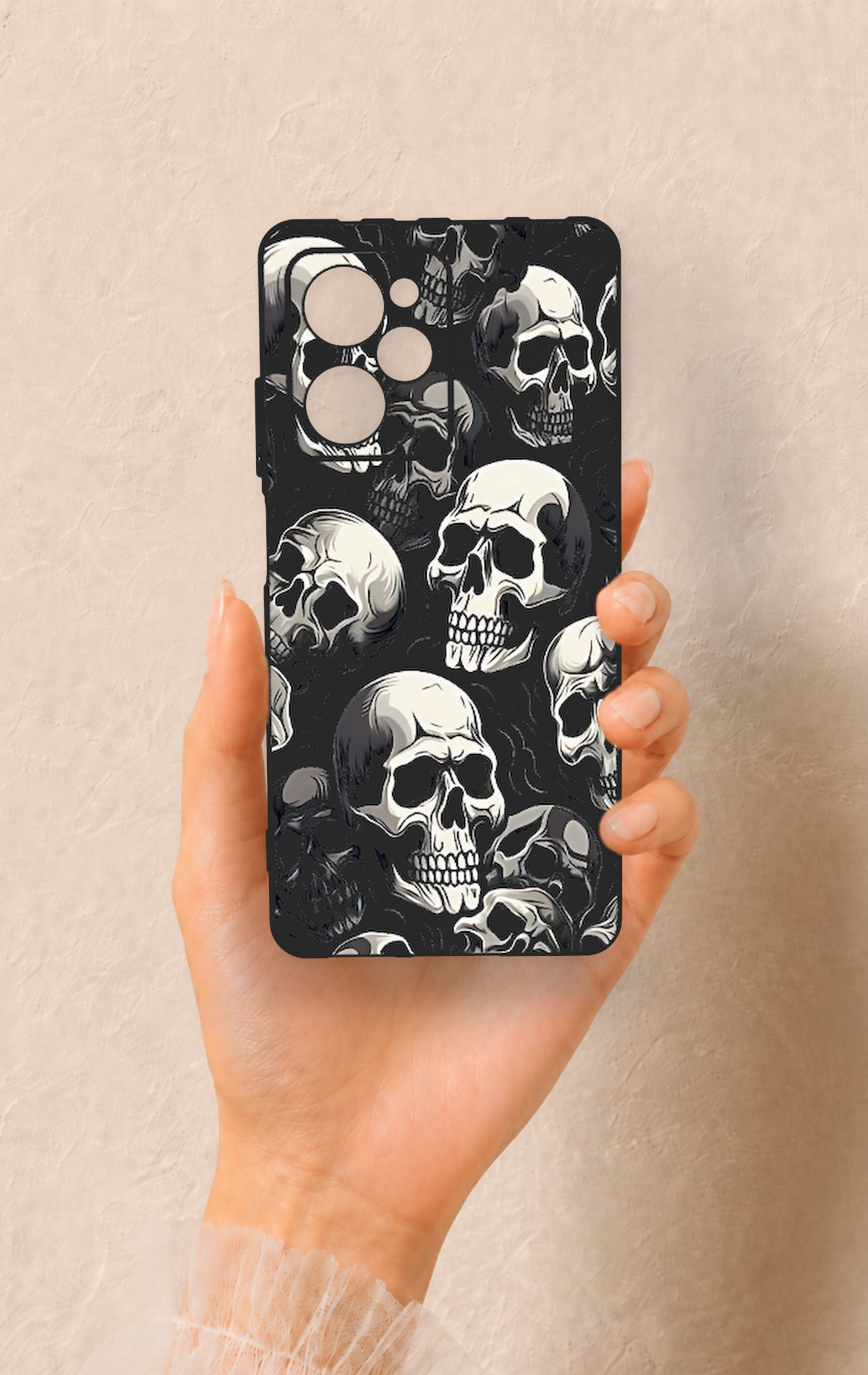 Poco X5 Pro Uyumlu Kuru Kafa Desenli Silikon Kılıf