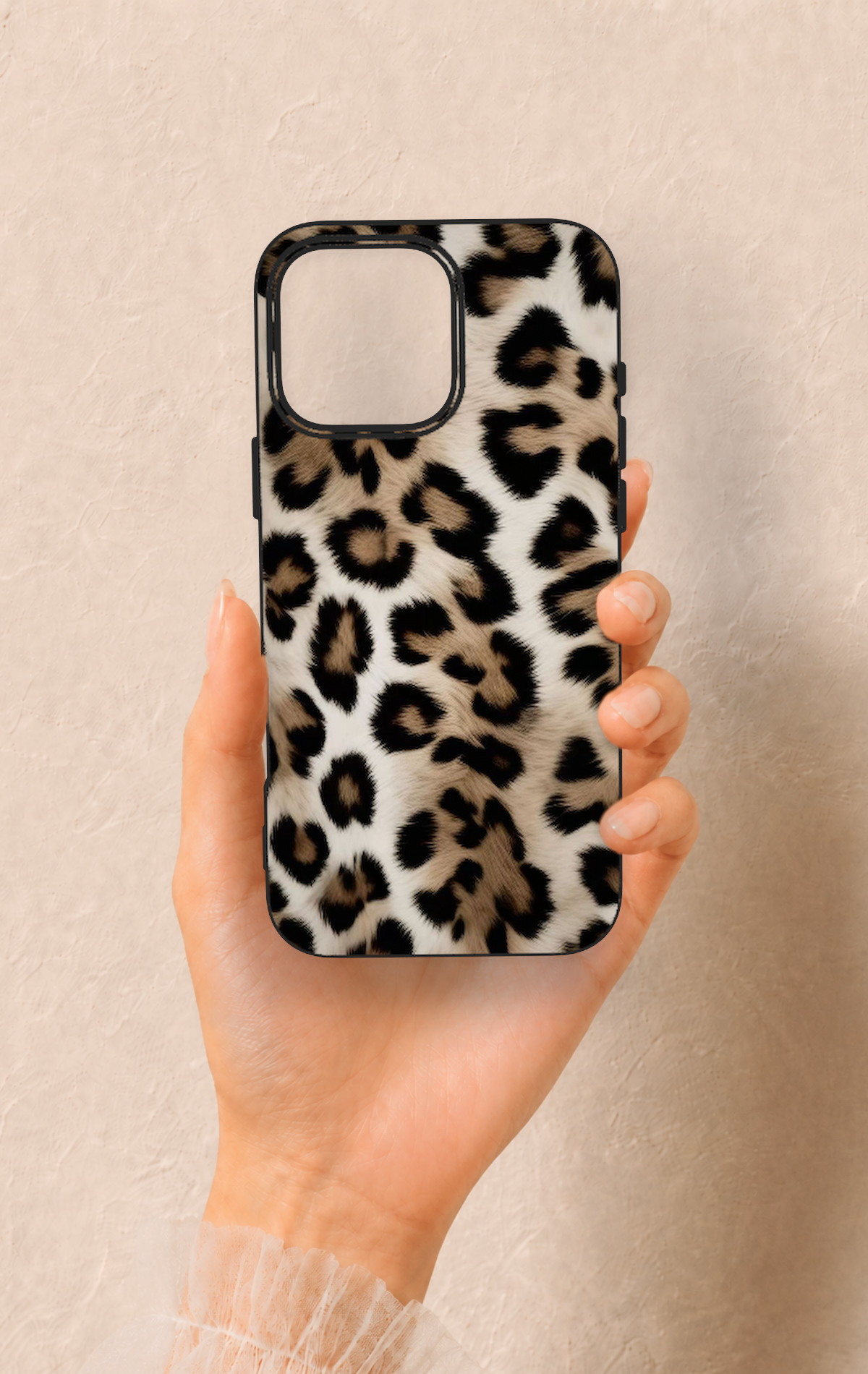iPhone 16 Pro Max Uyumlu Leopar Derisi Desenli Silikon Kılıf