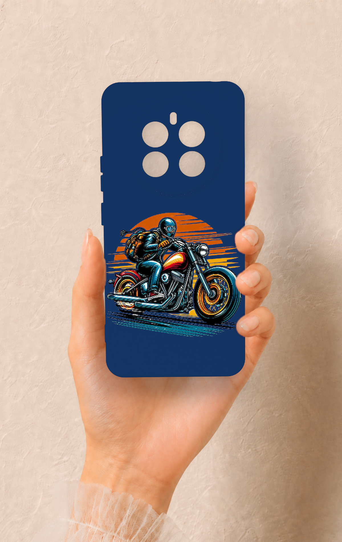 Realme 12 4G Uyumlu Moto Rider Desenli Silikon Kılıf