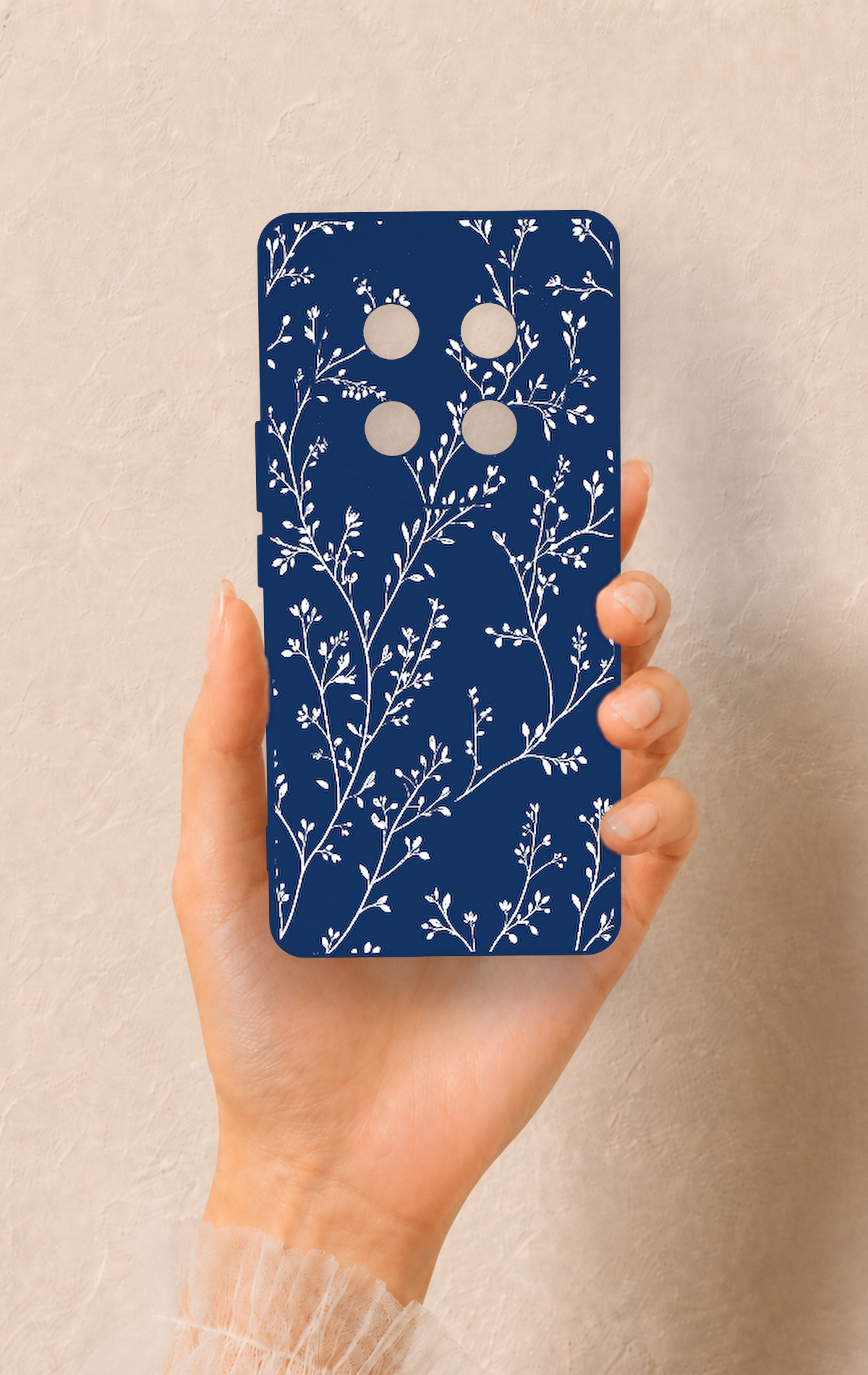Honor Magic 7 Lite 5G Uyumlu İnce Yaprak Dalı Desenli Silikon Kılıf