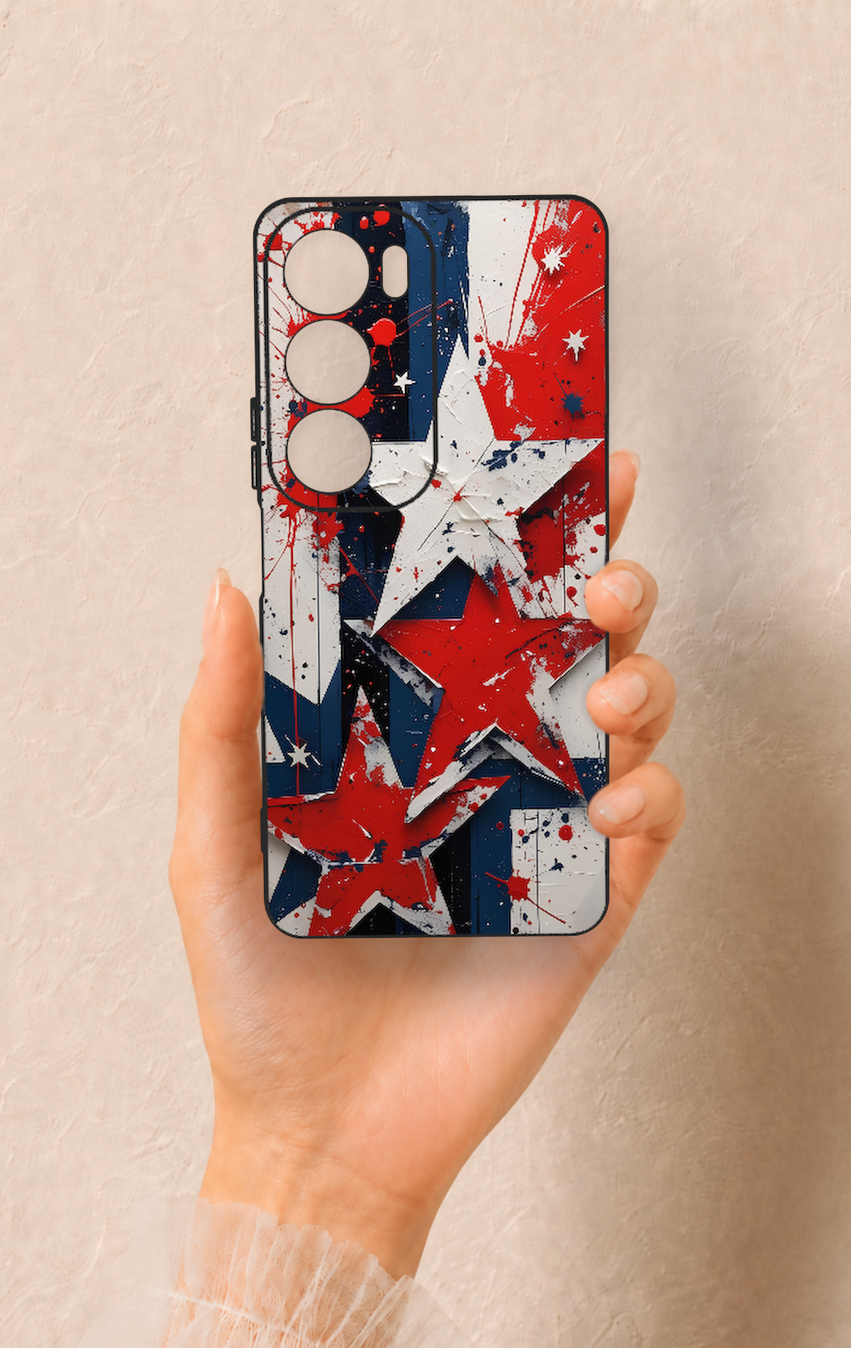 Vivo Y19s Uyumlu Star Flag Desenli Silikon Kılıf