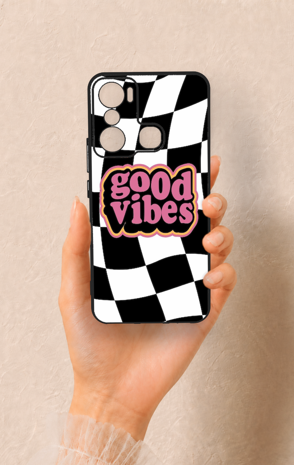 İnfinix Hot 20i Uyumlu Black Good Vibes Desenli Silikon Kılıf