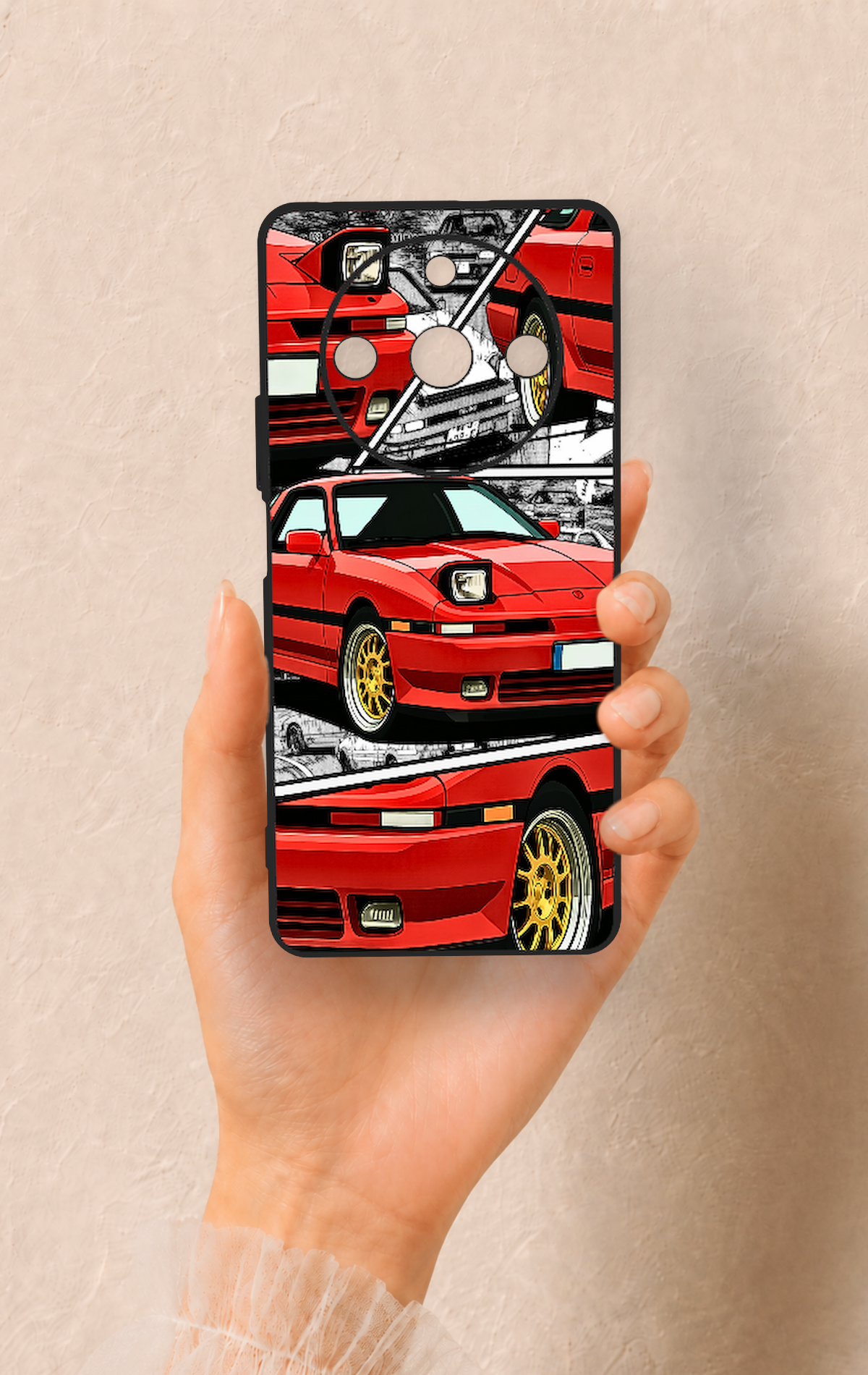 Realme 11 Pro Uyumlu Kırmızı Supra Desenli Silikon Kılıf